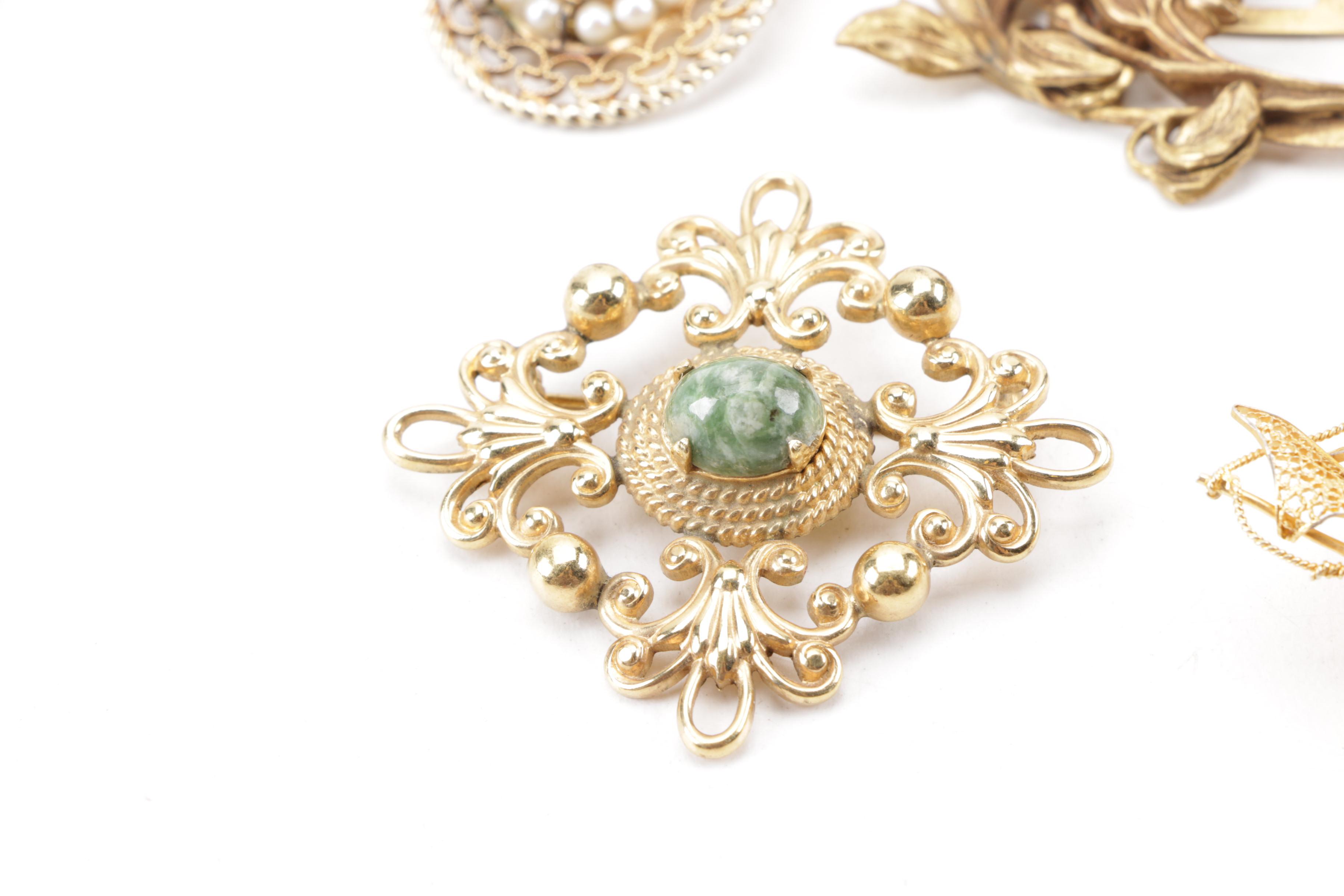 Vintage Sterling, 800 Silver and Gold Filled Brooches