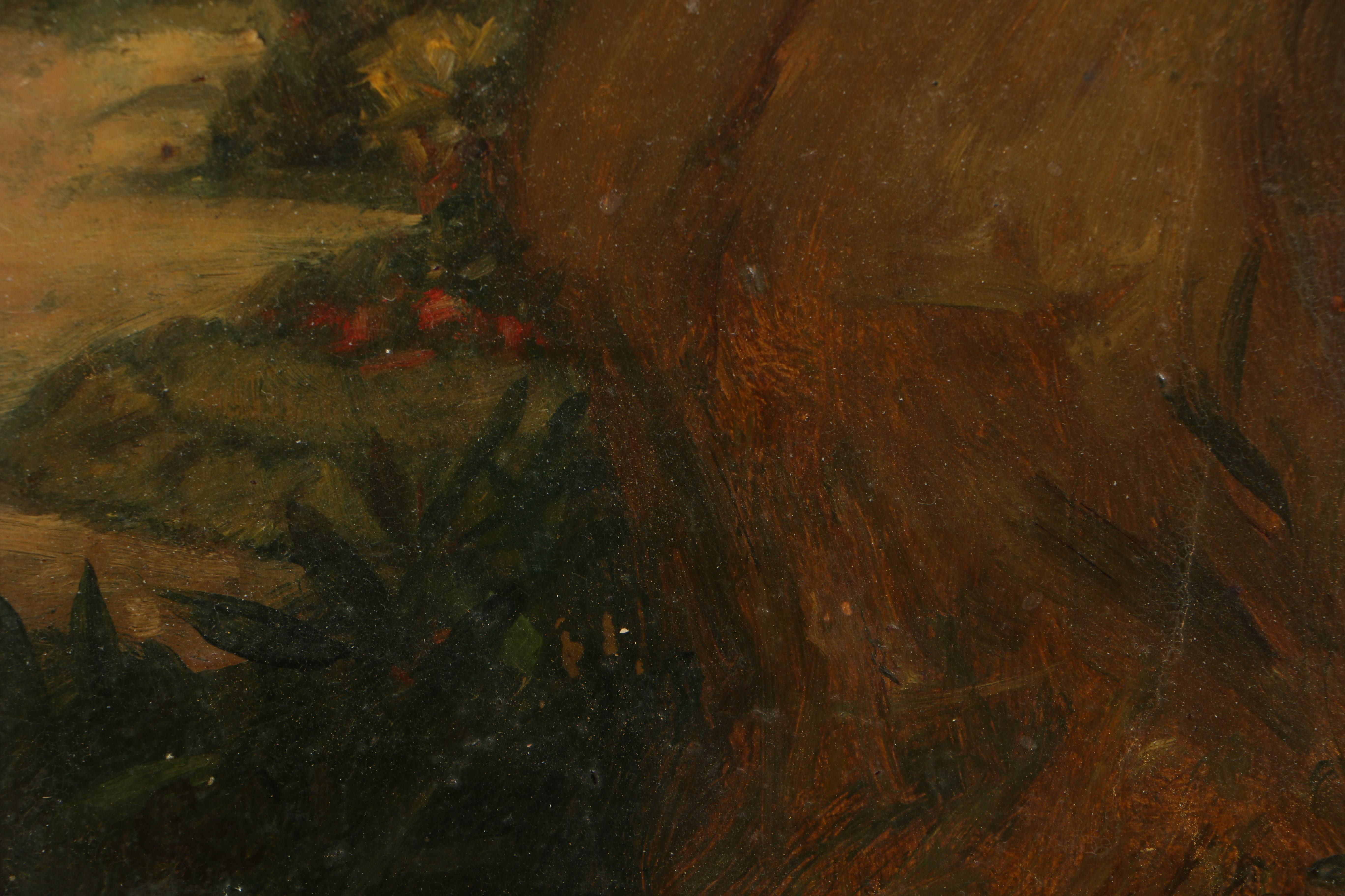 19th-Century Continental School Oil Portrait on Board of a Woman