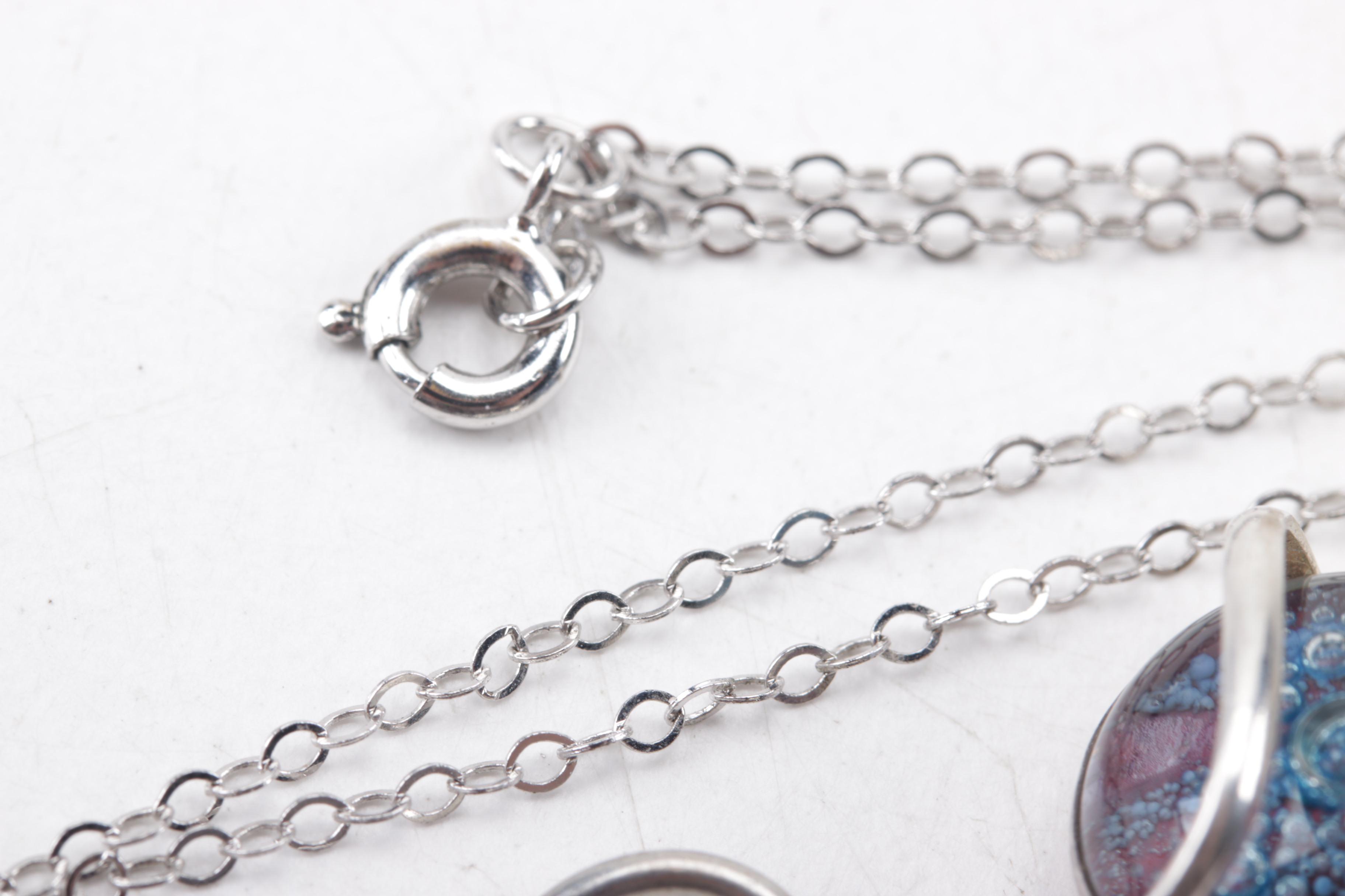 Kerri McDermott Sterling Silver Glass and Cross Charm Pendant Necklace