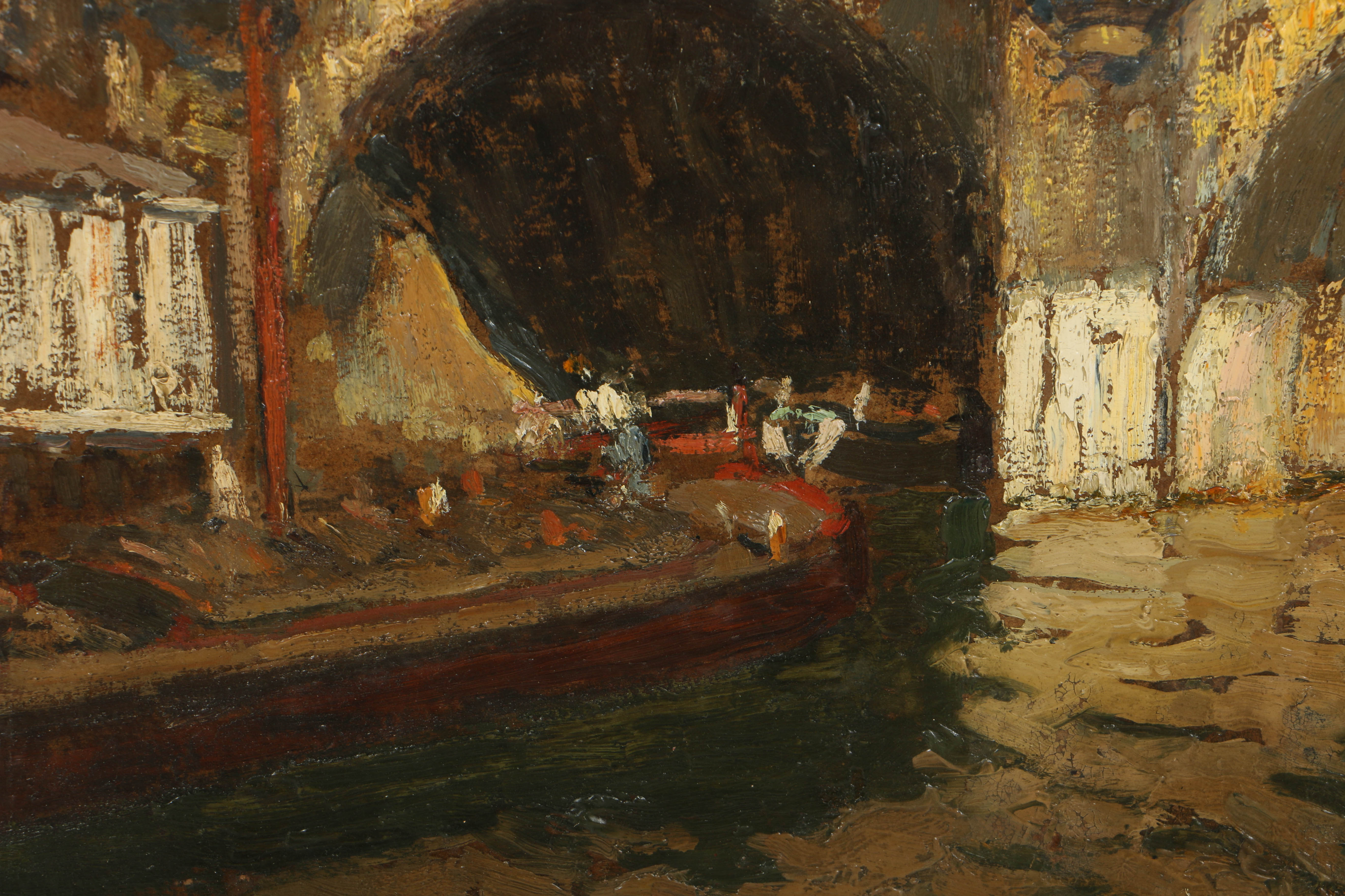 Joseph Lepine Oil Painting on Board "Le Pont Neuf"