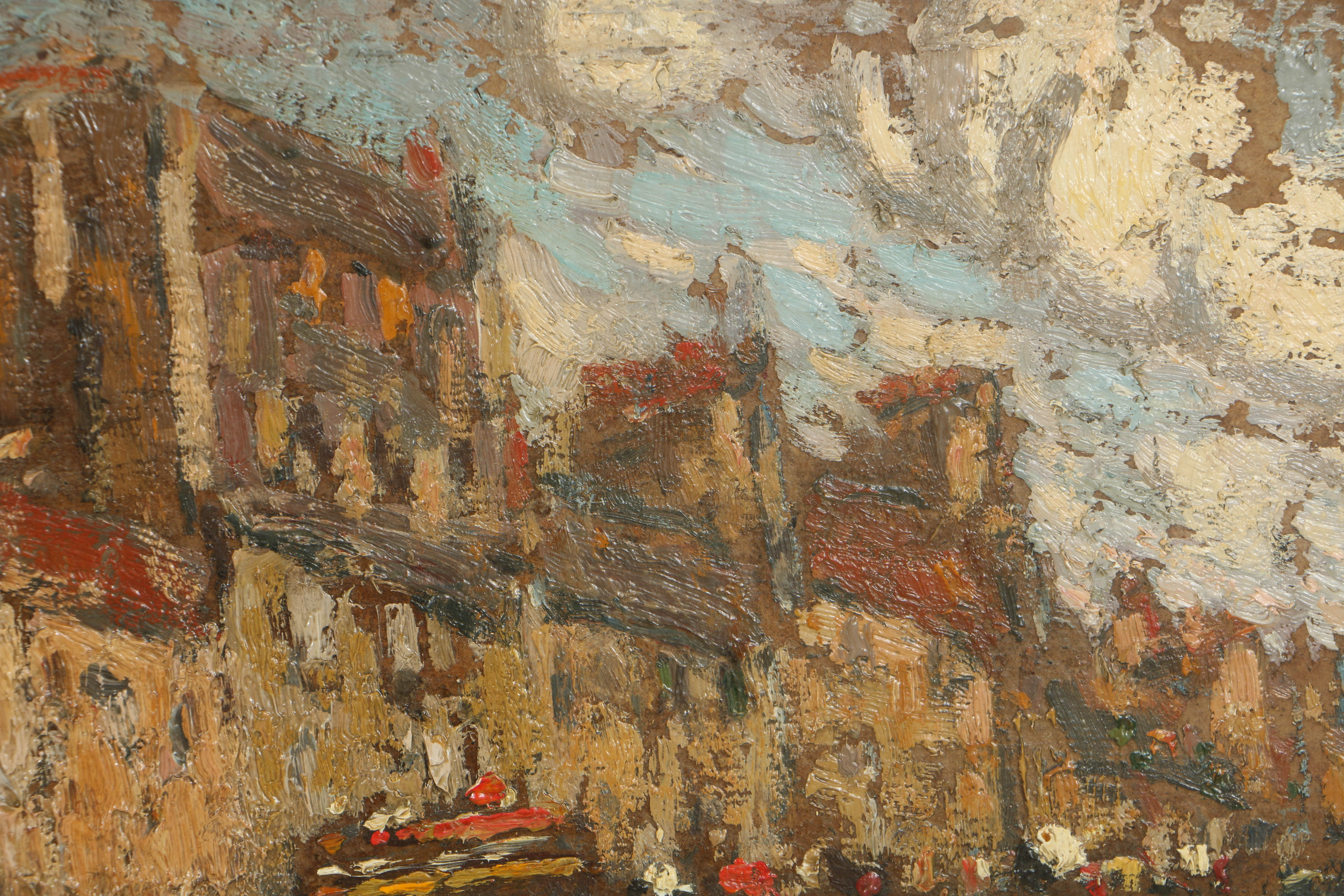 Joseph Lepine Oil Painting on Board "Le Pont Neuf"