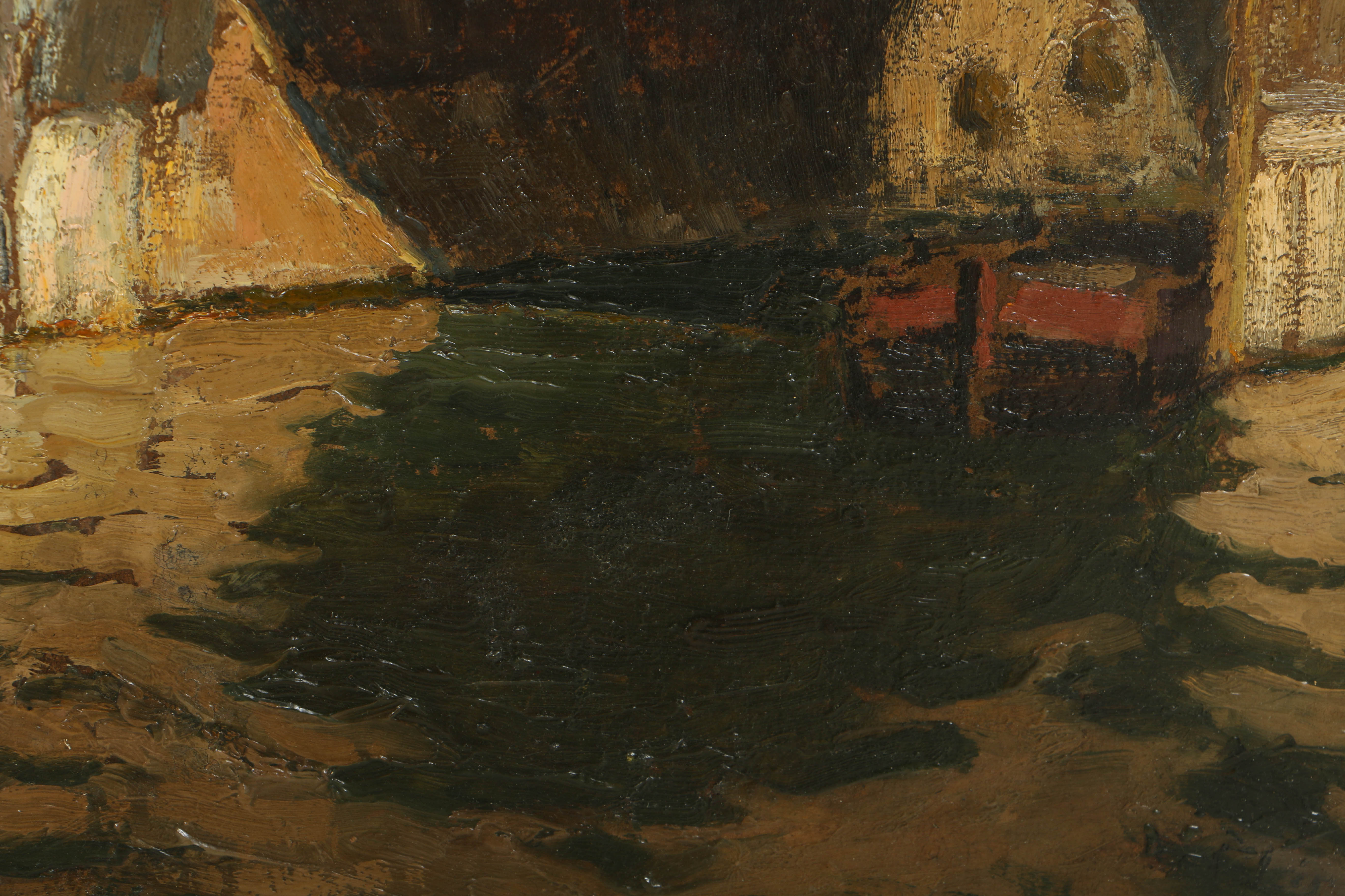 Joseph Lepine Oil Painting on Board "Le Pont Neuf"