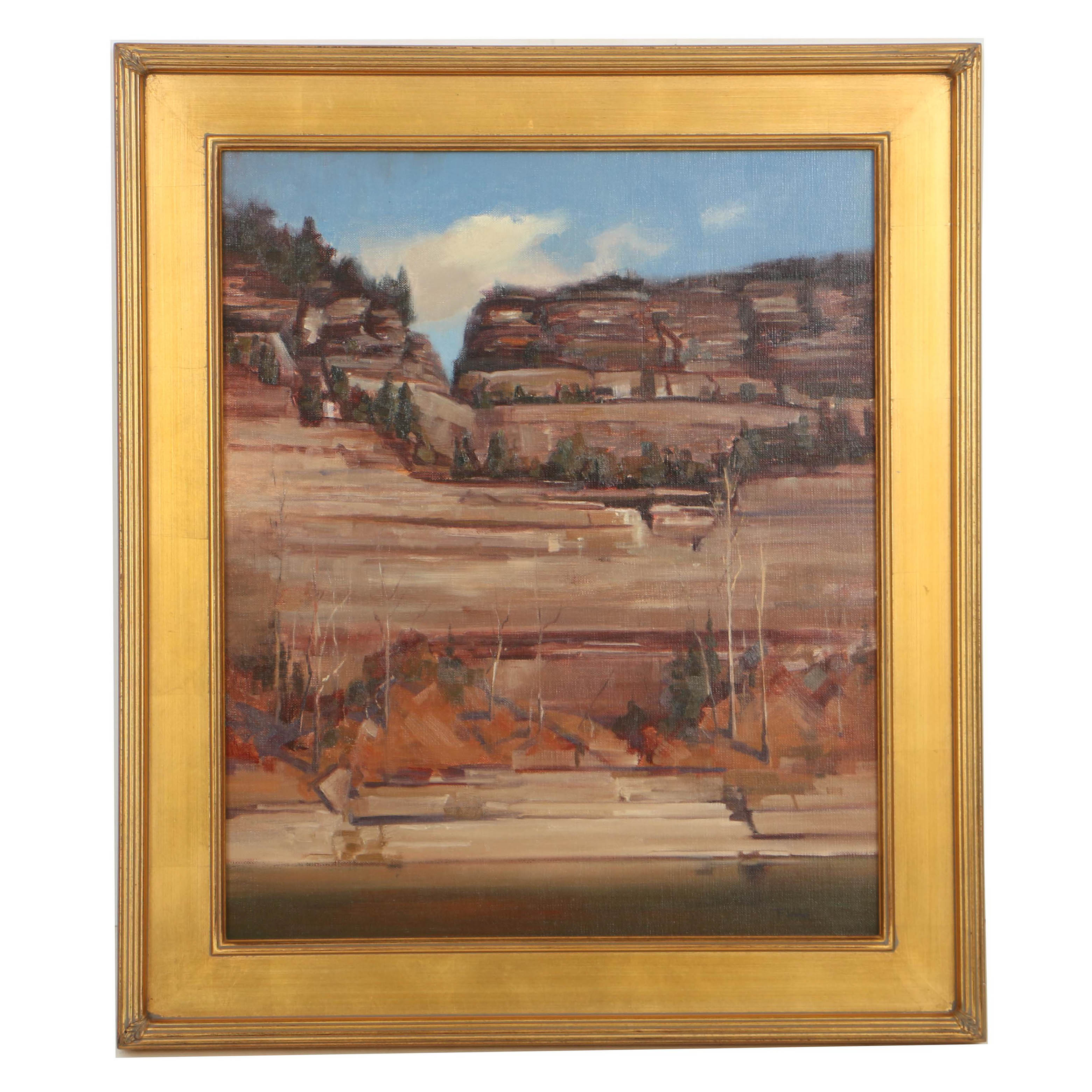 Bill Fletcher Oil Painting on Canvas of the Kentucky Palisades