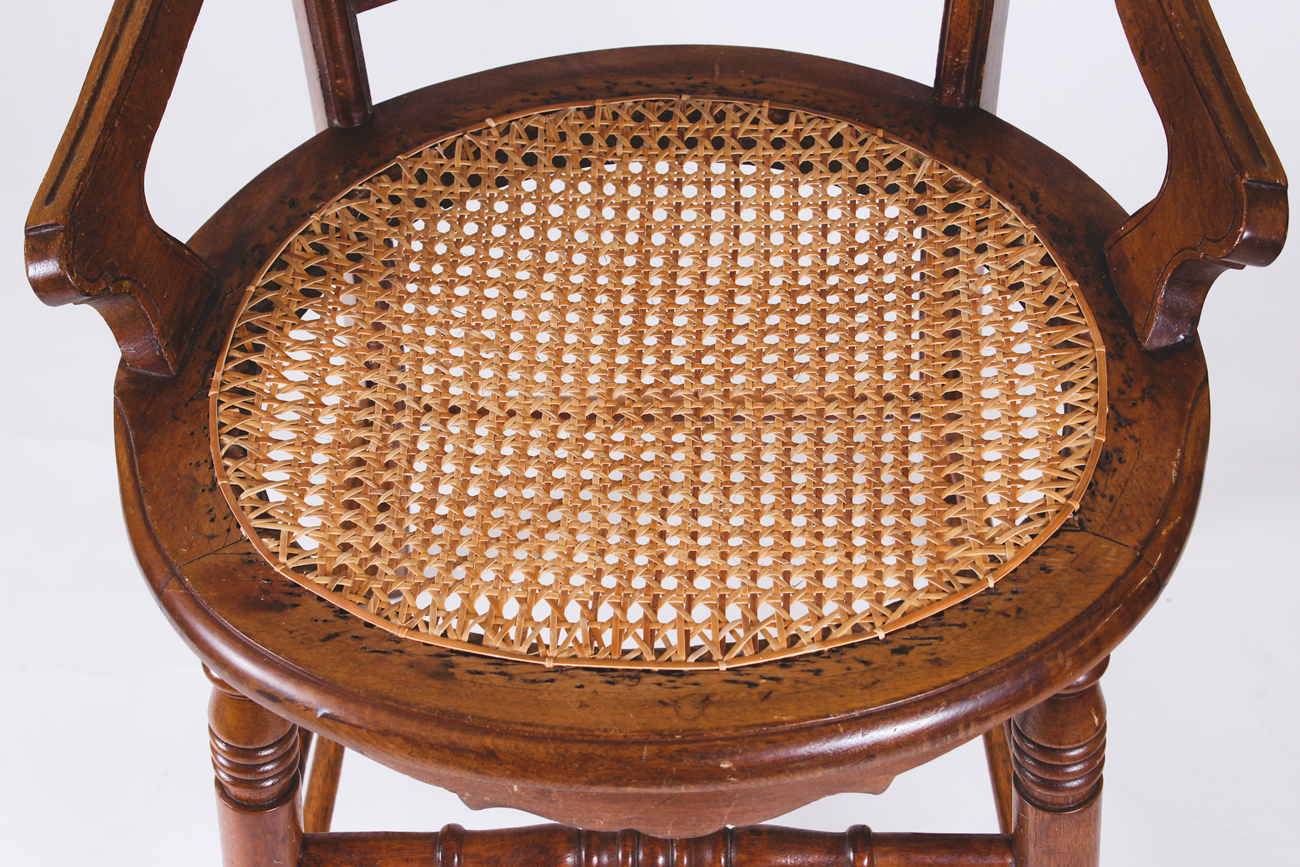 Pair of Vintage Melvin-Lloyd Wooden and Wicker Chairs