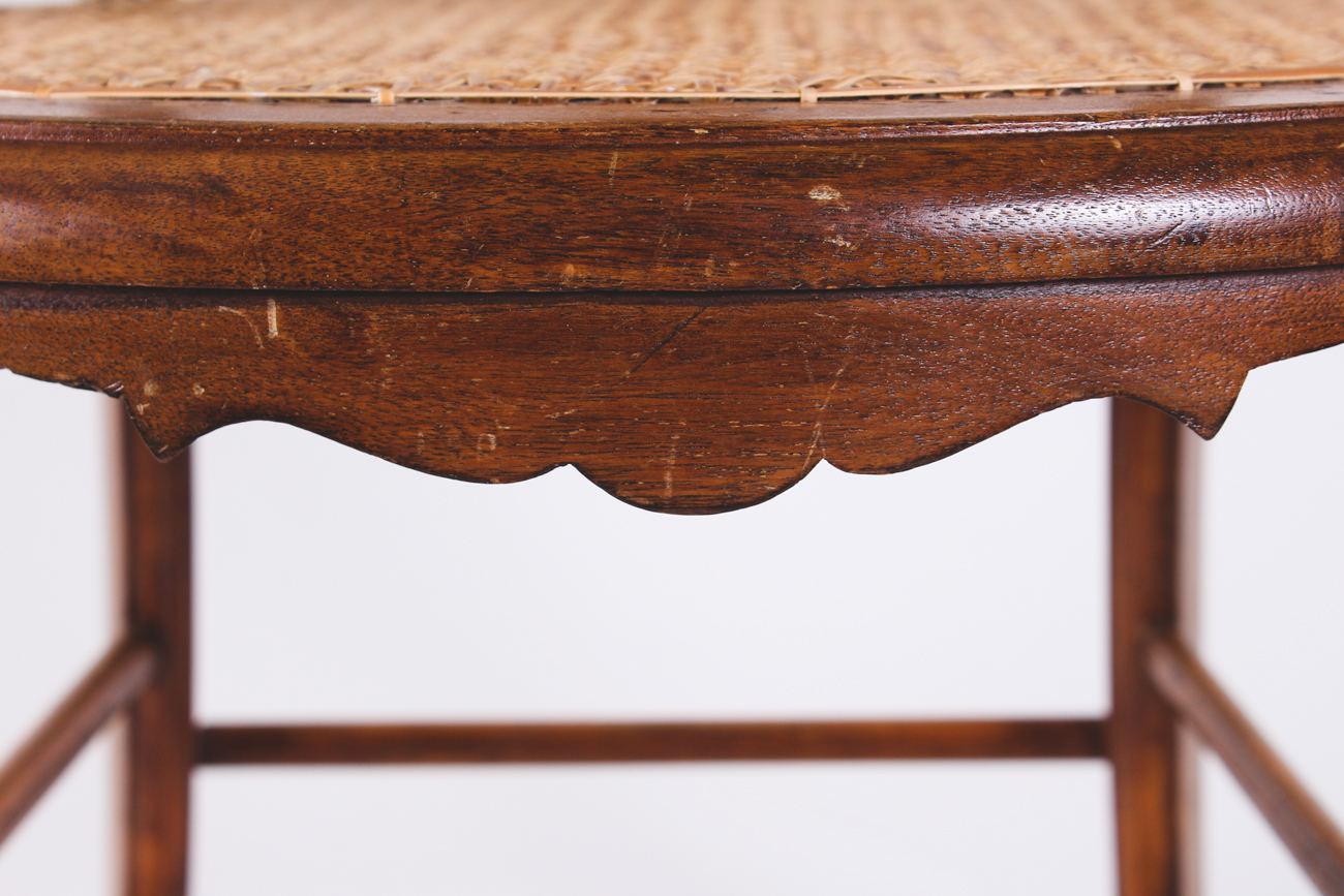 Pair of Vintage Melvin-Lloyd Wooden and Wicker Chairs