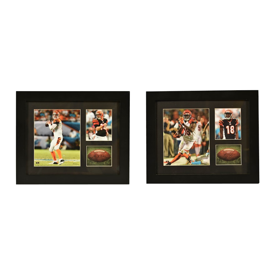 Pair of Framed Bengal L.E. Lithographs of Andy Dalton and AJ Green