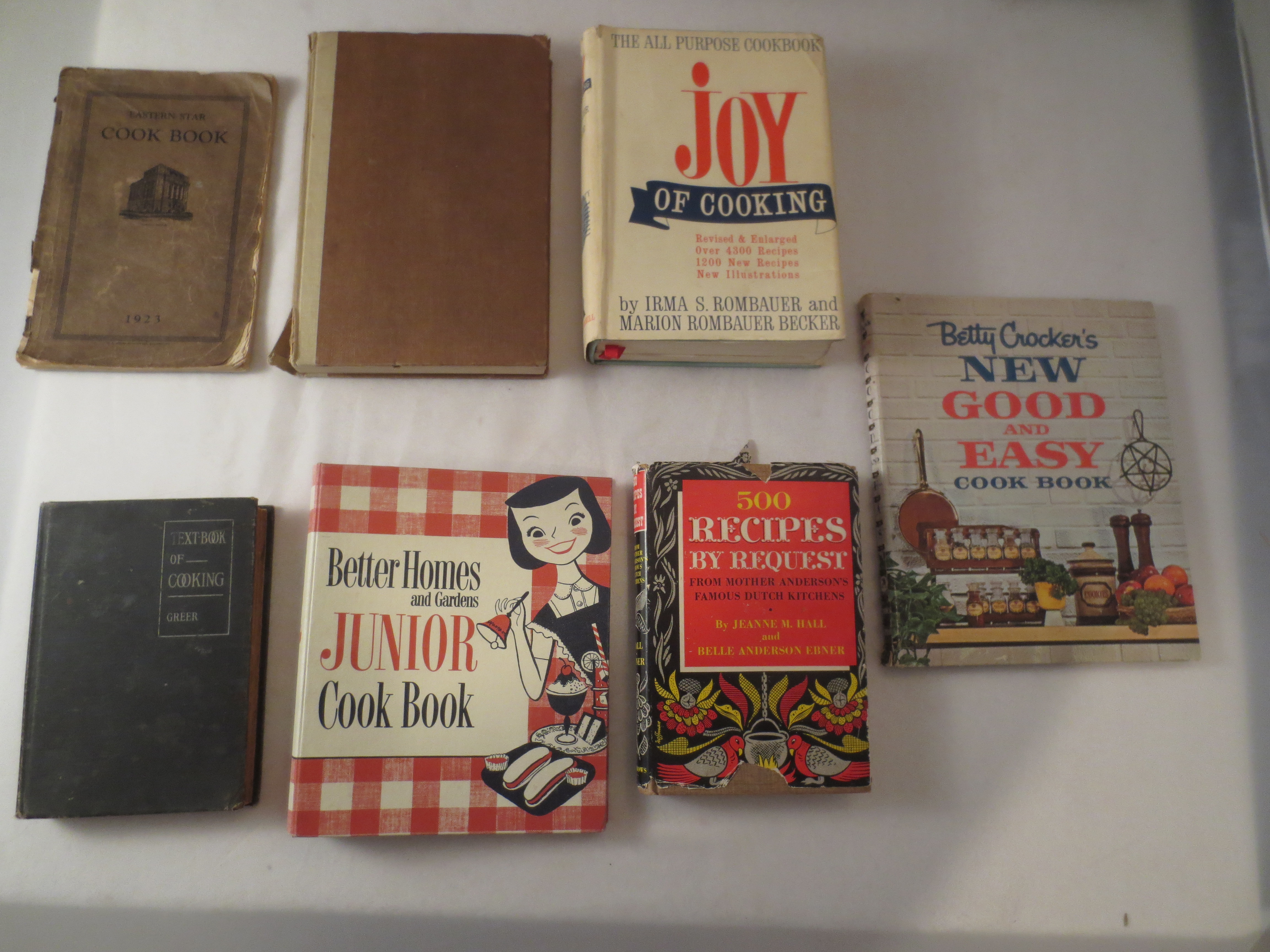 Collection of 7 Vintage & Antique Cookbooks including The Joy of Cooking, 1967