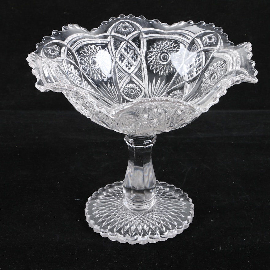 Pressed Glass Footed Compote