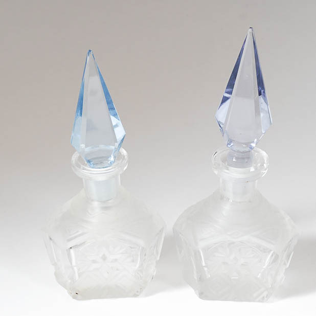 Vintage Pressed Glass Perfume Bottles