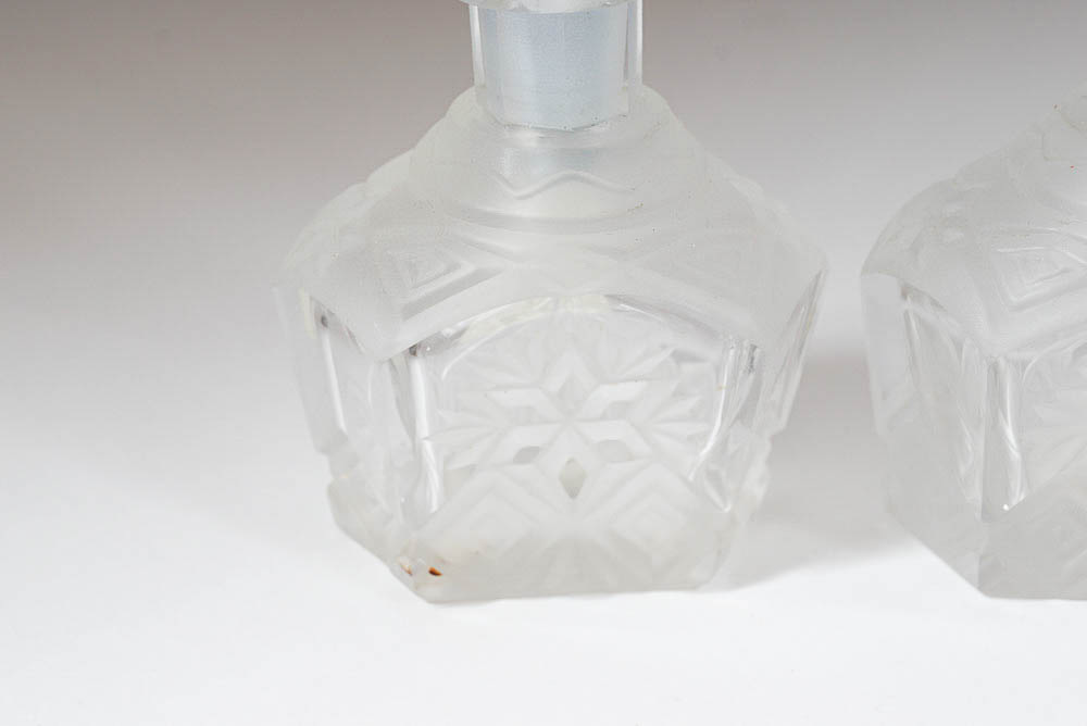 Vintage Pressed Glass Perfume Bottles