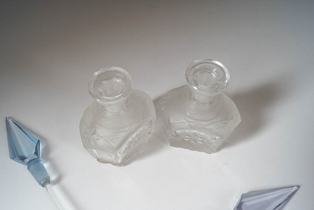 Vintage Pressed Glass Perfume Bottles