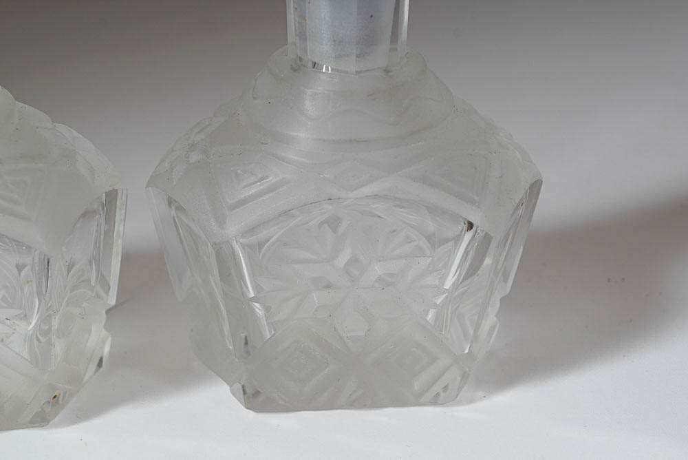 Vintage Pressed Glass Perfume Bottles
