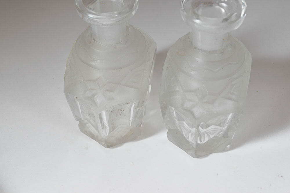 Vintage Pressed Glass Perfume Bottles