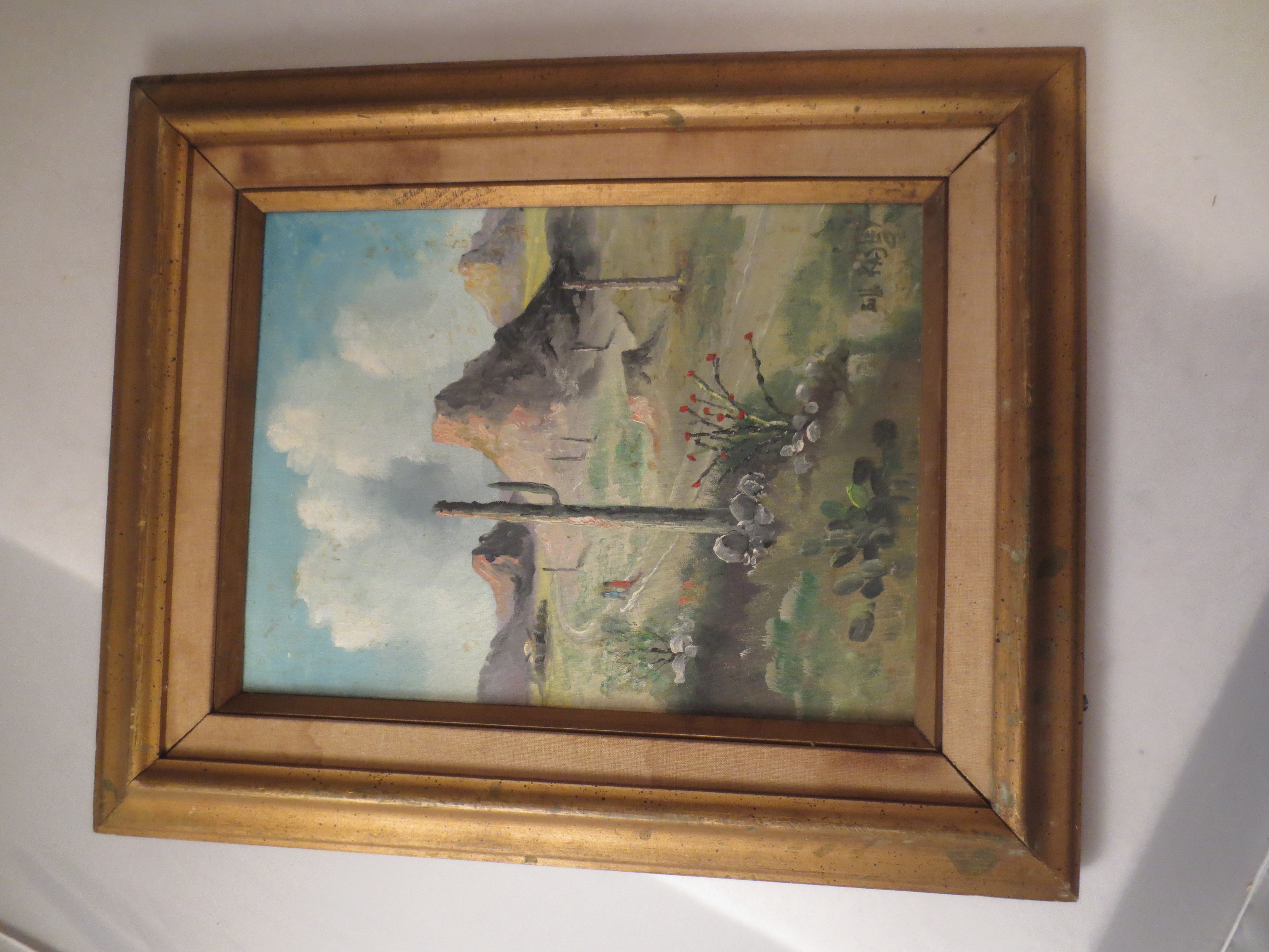 70's Westen Landscape with Mouintains and Cacti Signed Bill Rasley