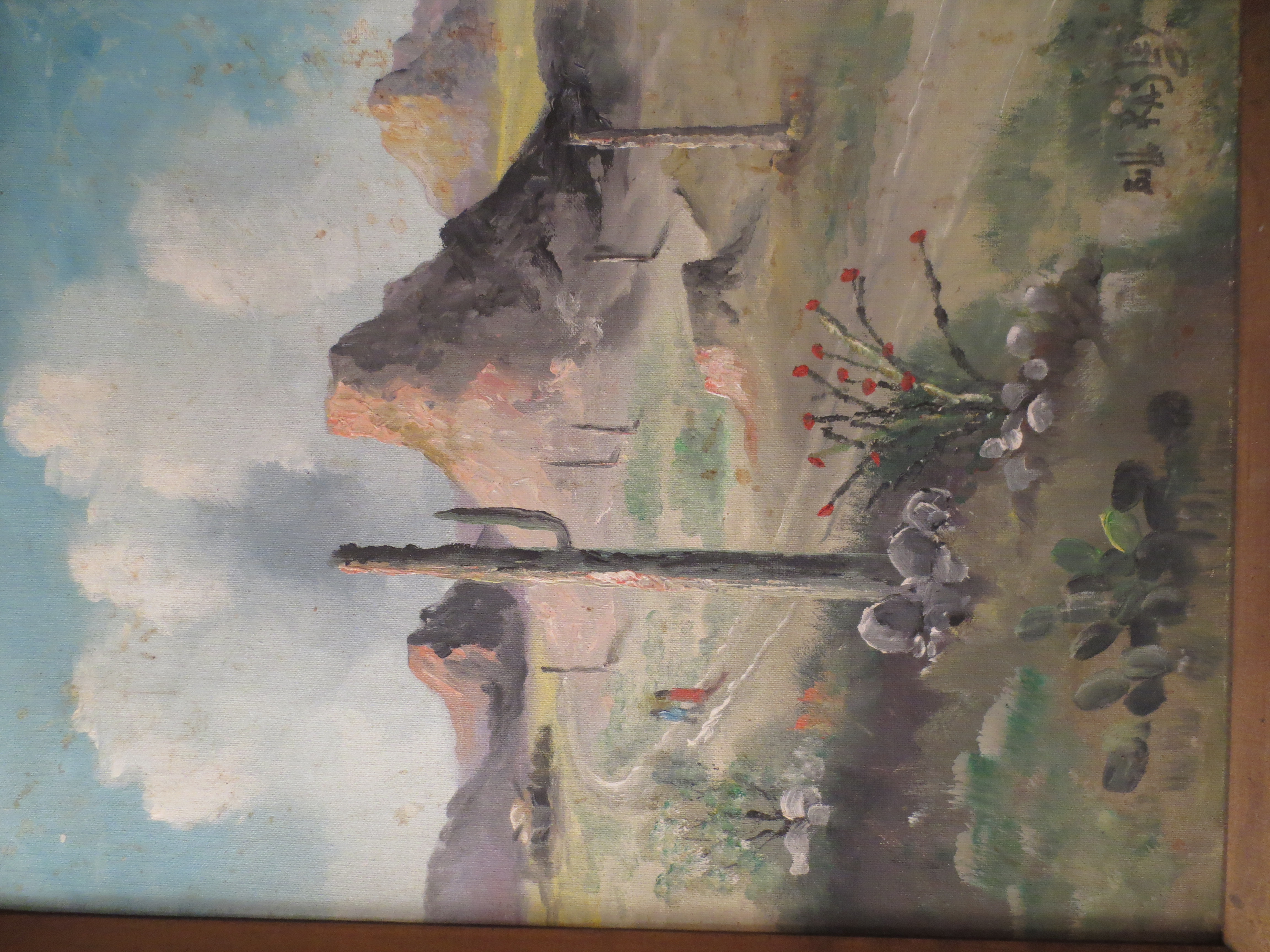 70's Westen Landscape with Mouintains and Cacti Signed Bill Rasley