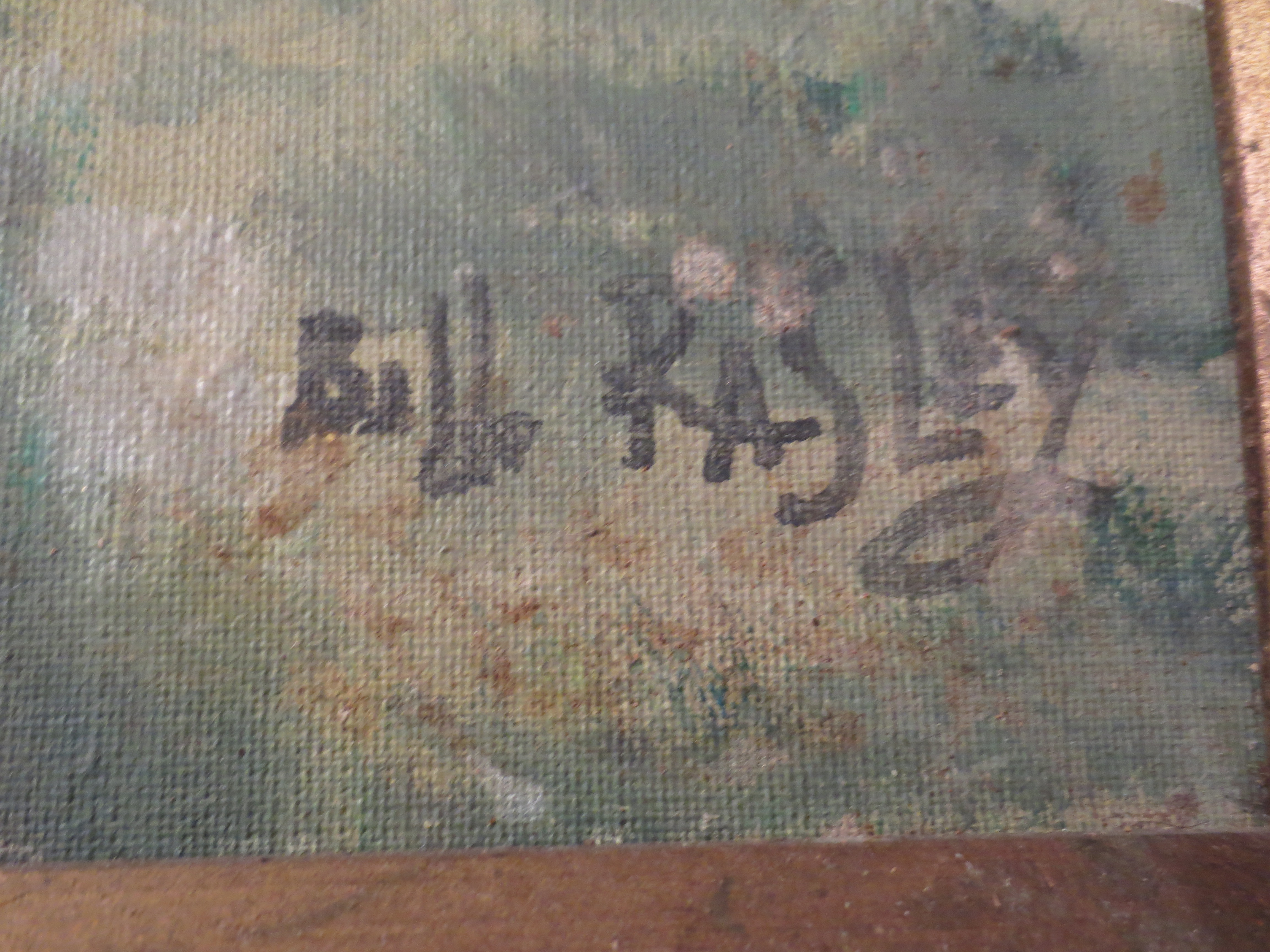 70's Westen Landscape with Mouintains and Cacti Signed Bill Rasley