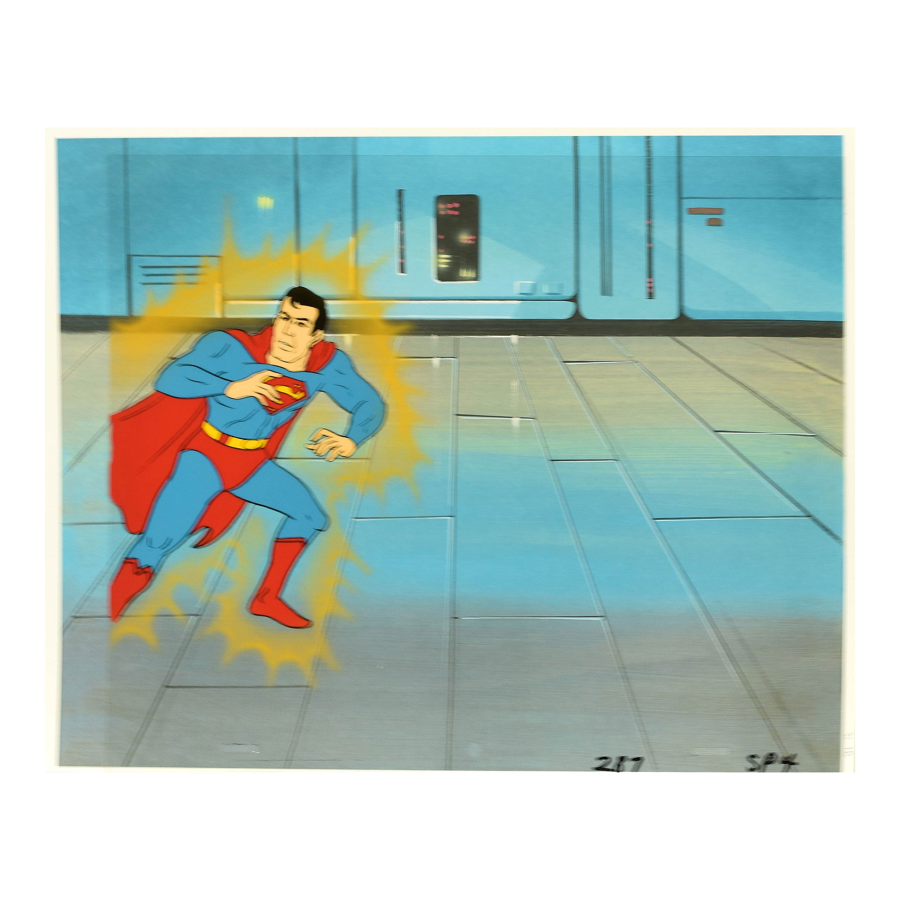 Original 1985 "Super Friends" Superman Animation Cel