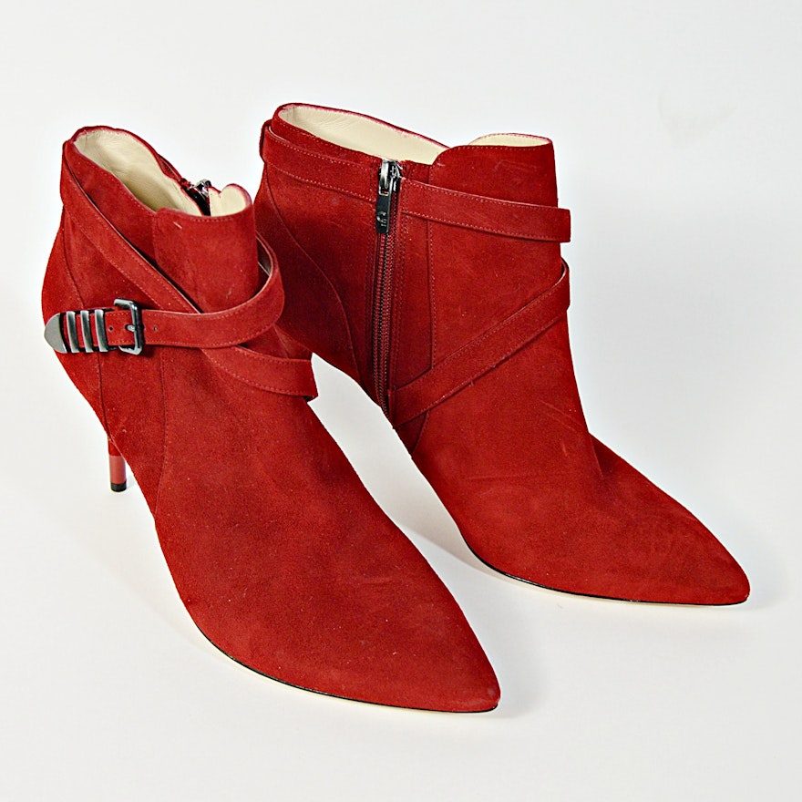 Carolinna Espinosa Red Suede Boots, 10M