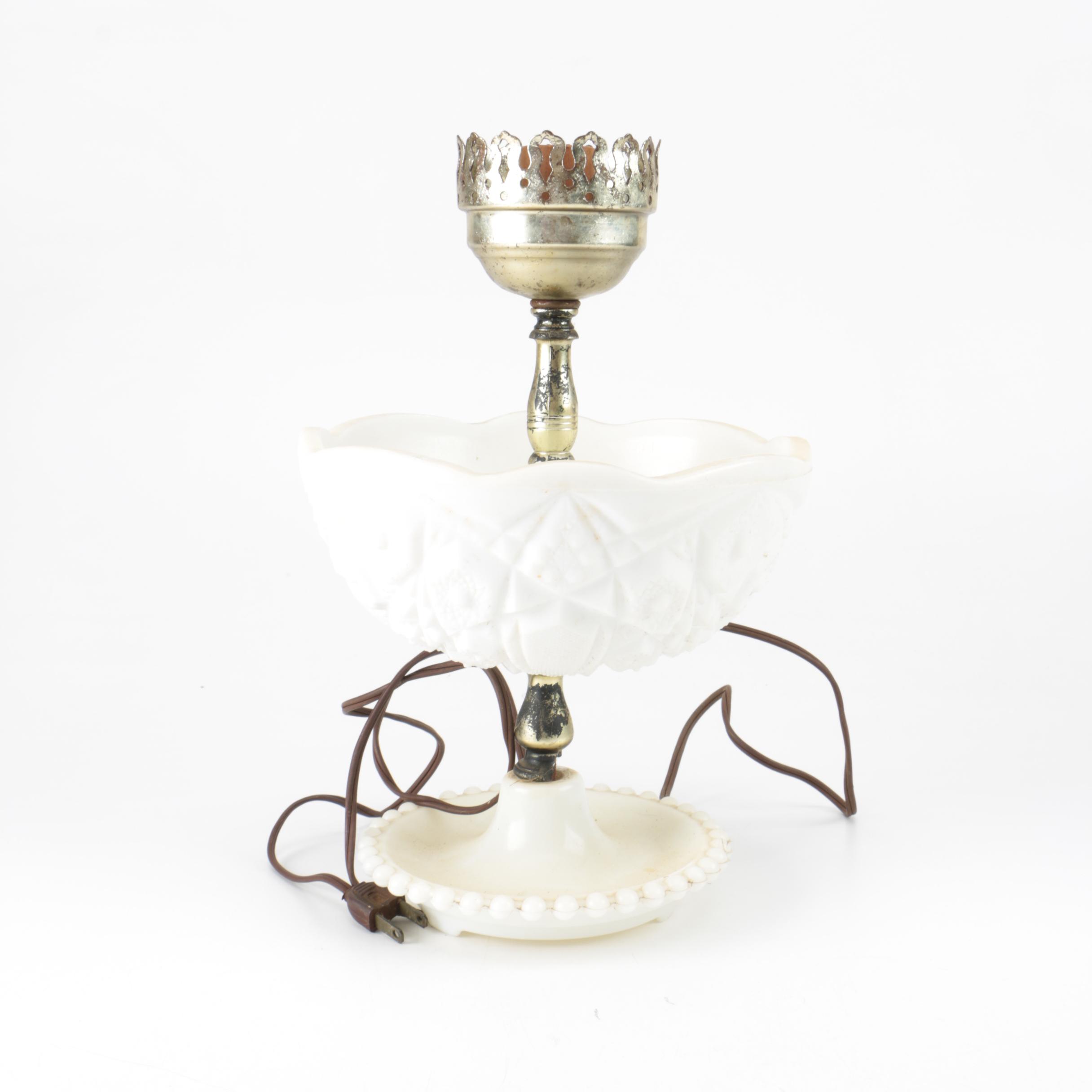 Vintage Milk Glass Accent Lamp