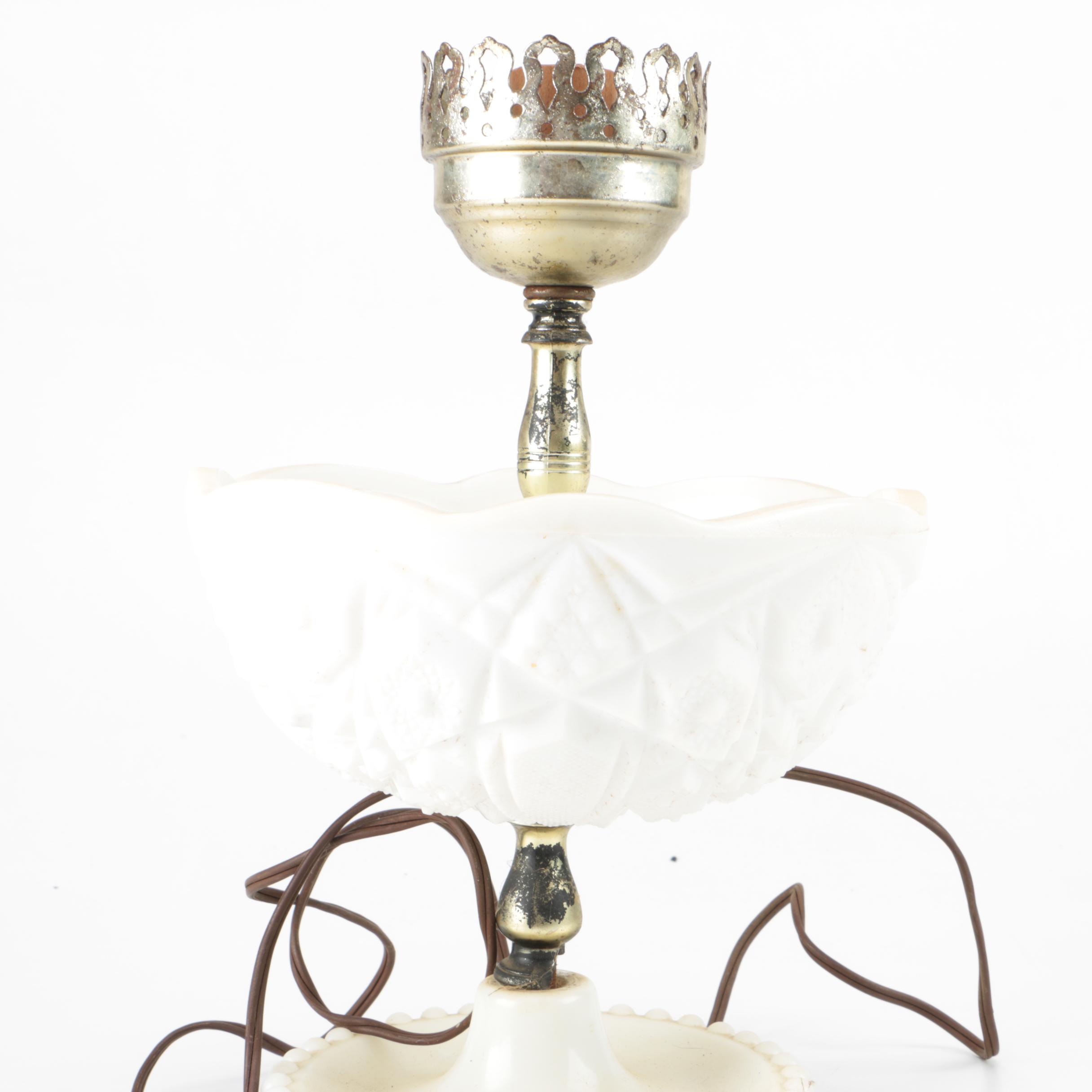 Vintage Milk Glass Accent Lamp