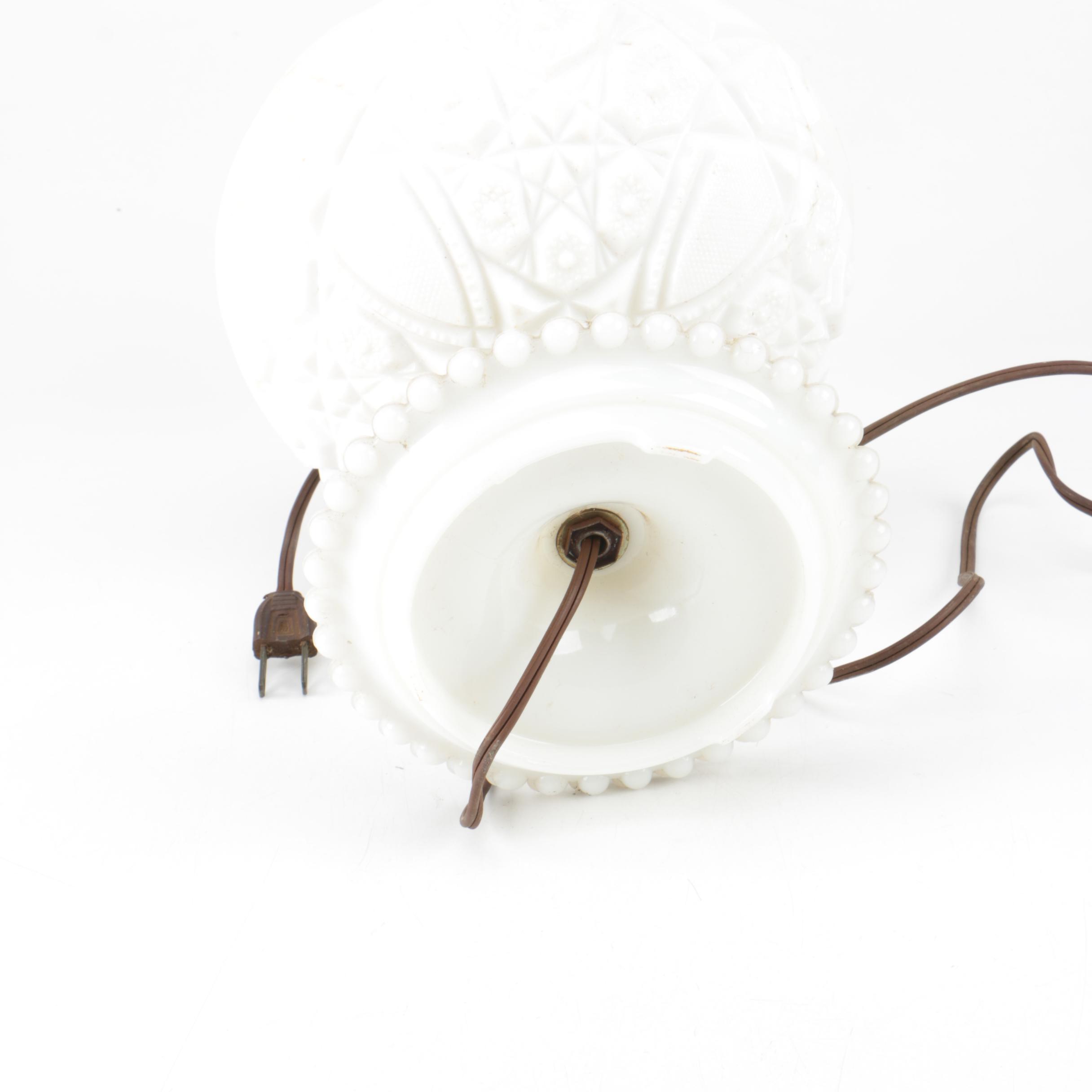 Vintage Milk Glass Accent Lamp