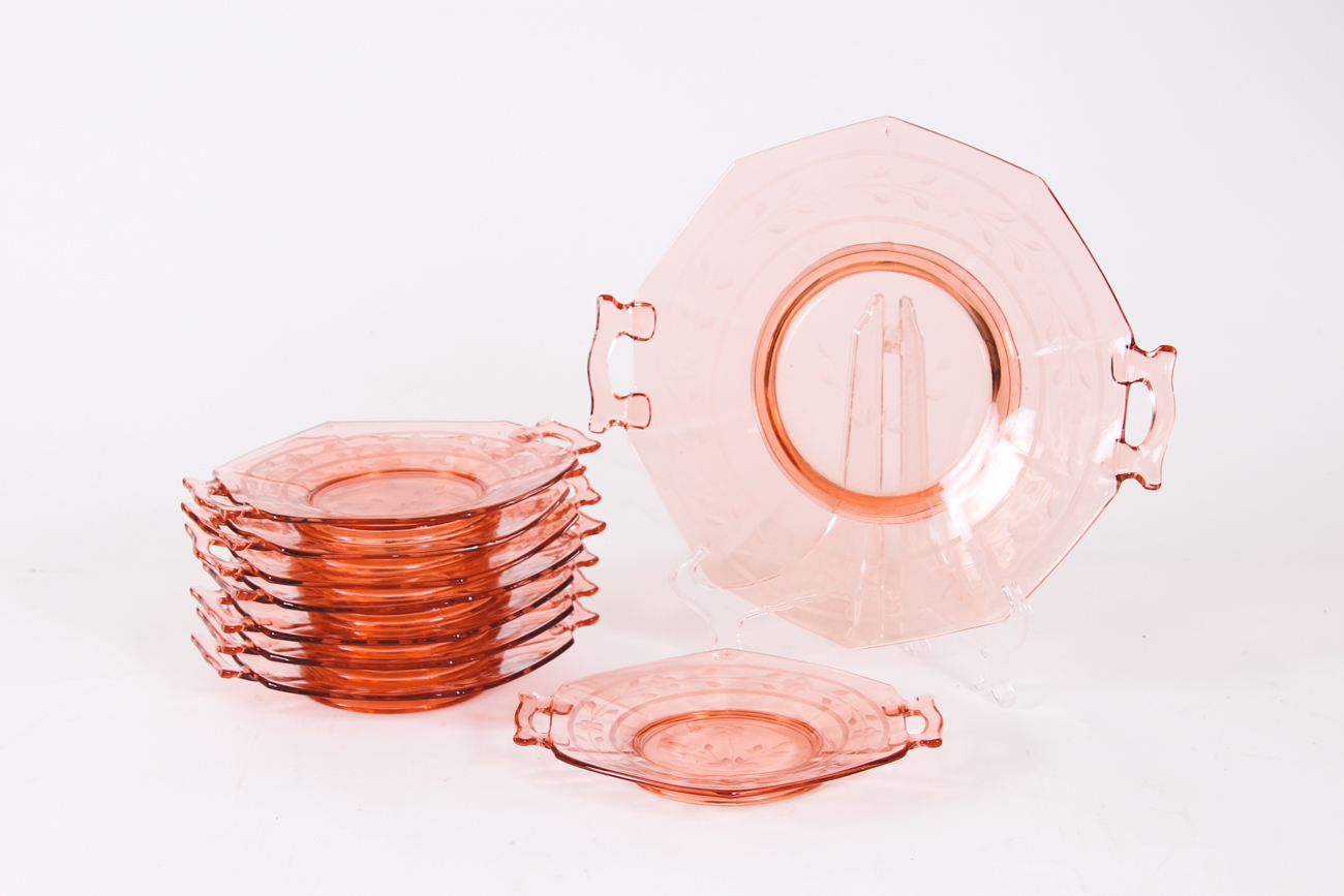 Grouping of Vintage Pink Depression Glass