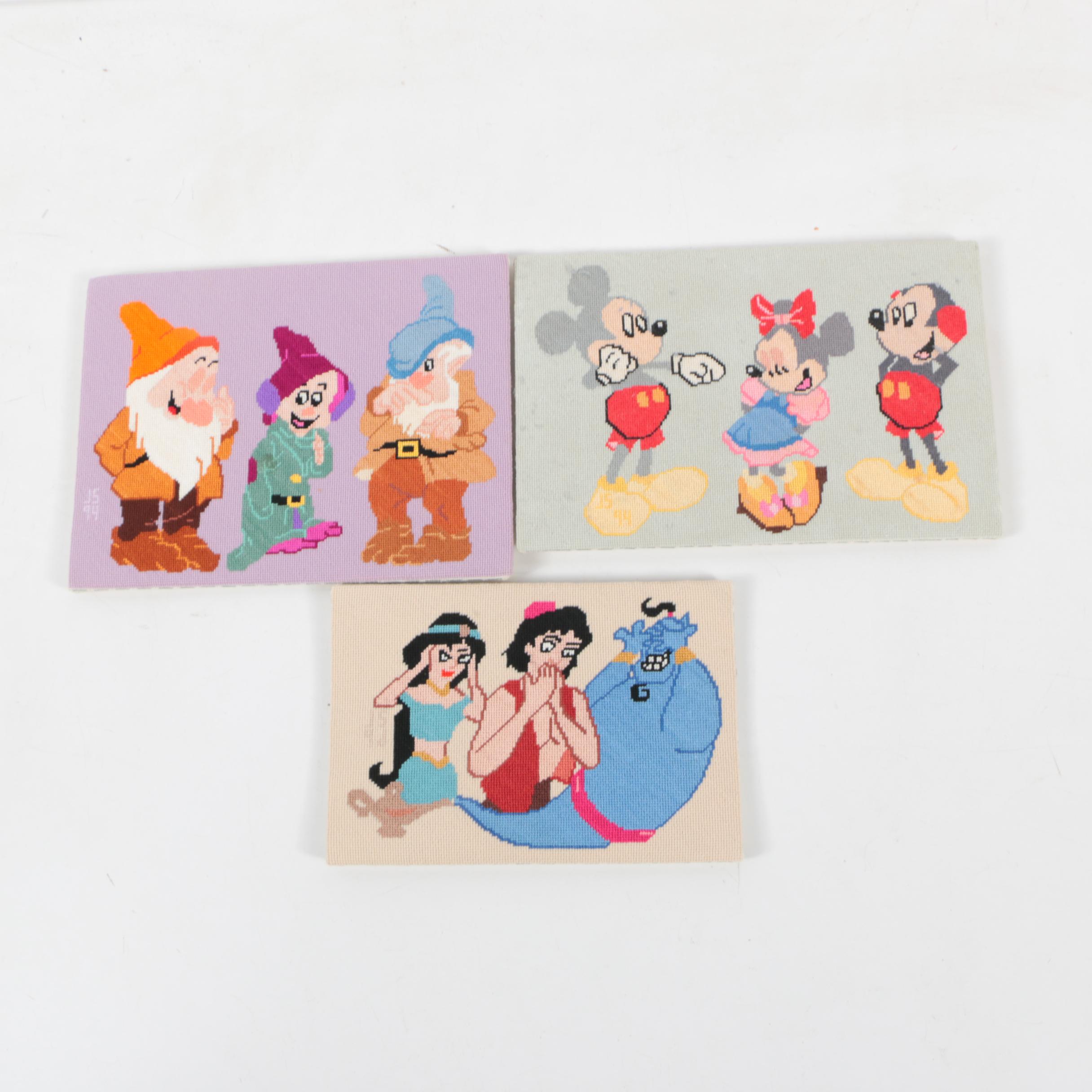 Collection of Needlepoints with Disney Themed Imagery