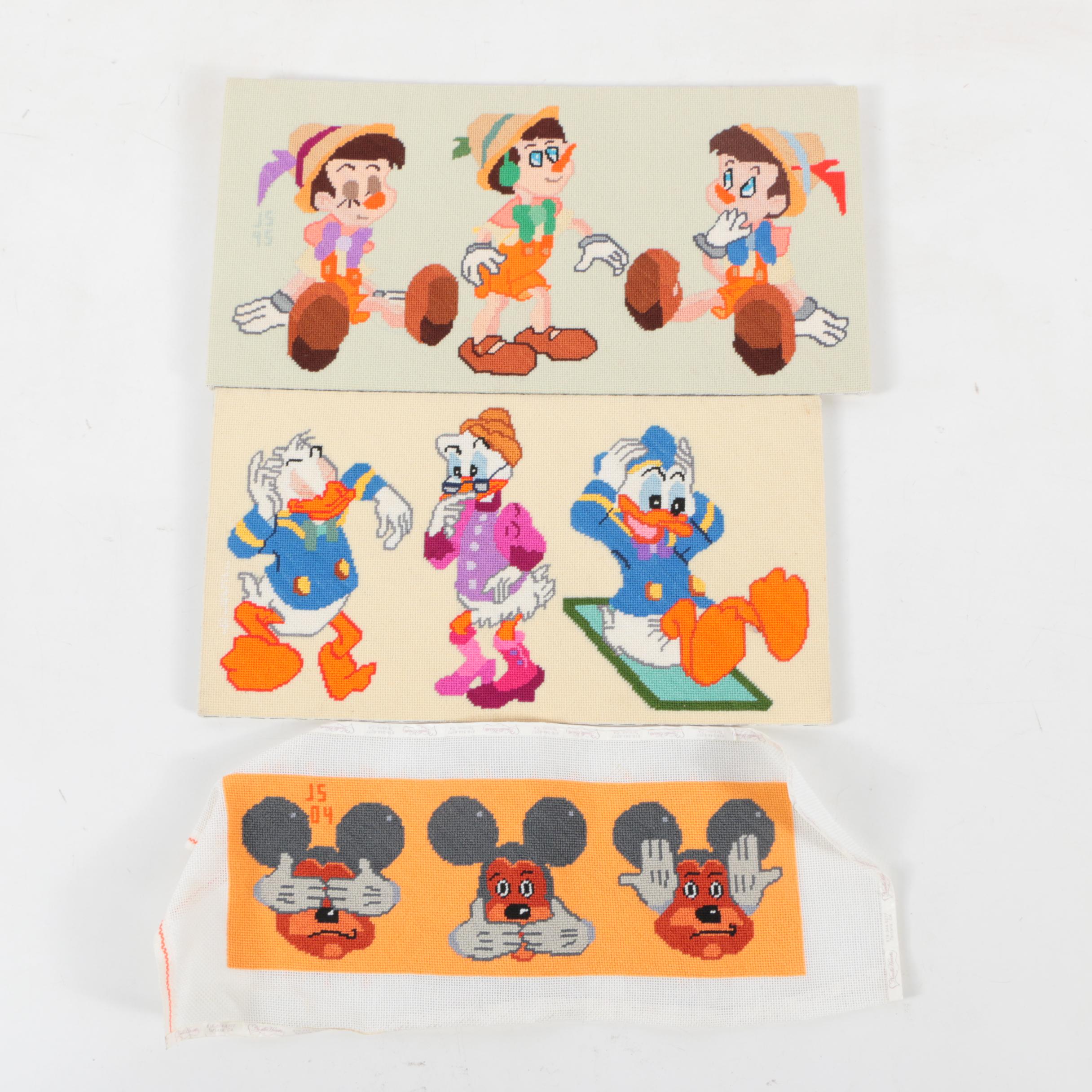Collection of Needlepoints with Disney Themed Imagery