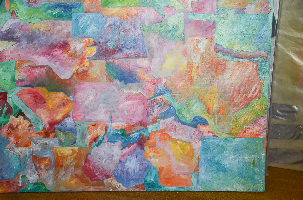 P.M. Tetreault Acrylic Painting "Discovering America - Déjà Vu"