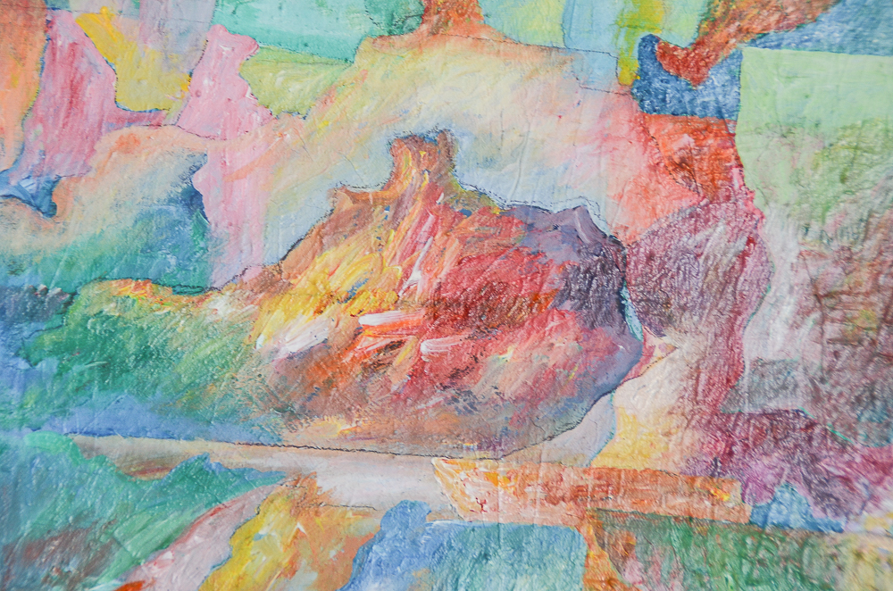 P.M. Tetreault Acrylic Painting "Discovering America - Déjà Vu"