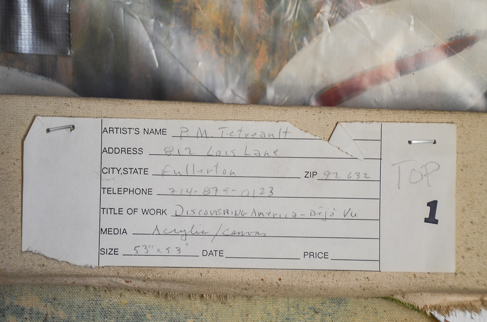 P.M. Tetreault Acrylic Painting "Discovering America - Déjà Vu"