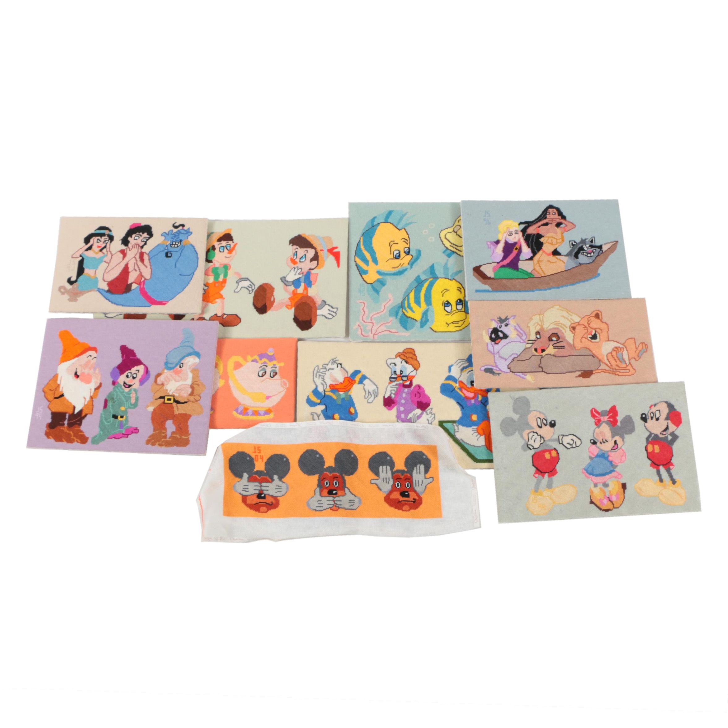 Collection of Needlepoints with Disney Themed Imagery