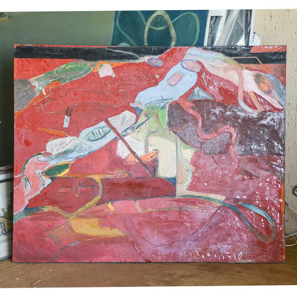 Yoji Takenaka 1988 Abstract Oil on Canvas