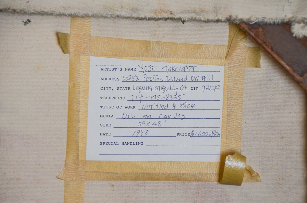 Yoji Takenaka 1988 Abstract Oil on Canvas