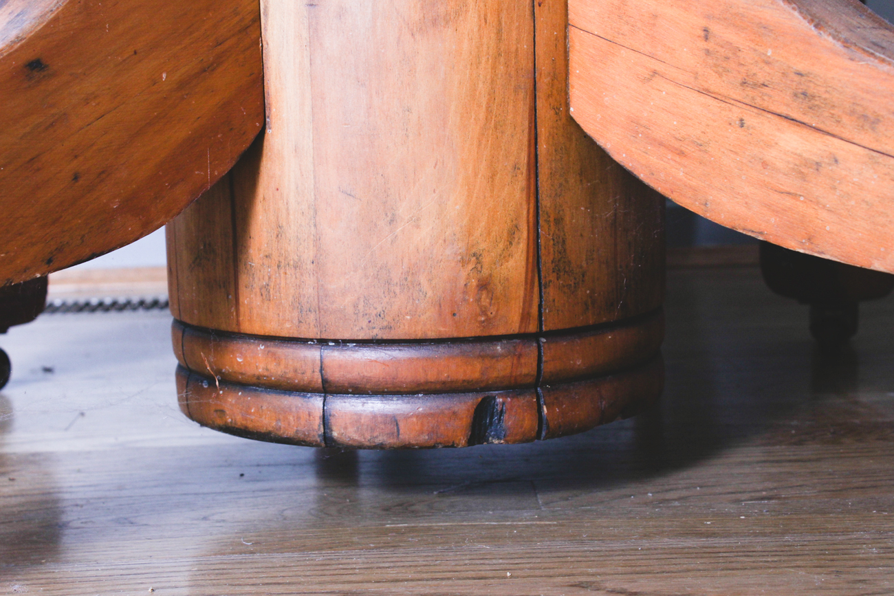 Vintage Wooden Round Table and Chairs