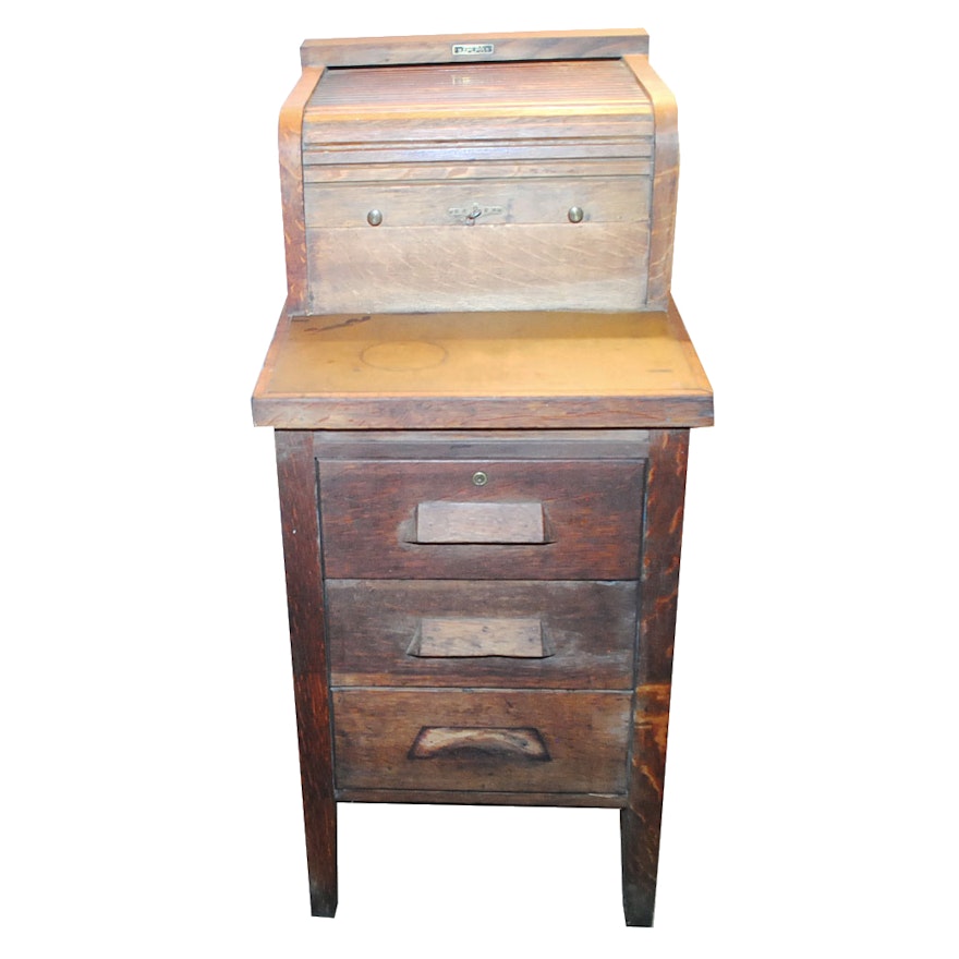 Circa 1900 McCaskey Register Co. Filing Cabinet Desk