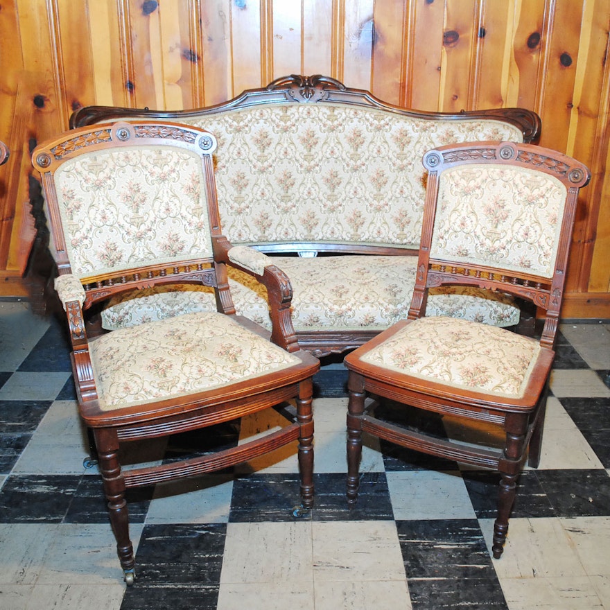 Antique Renaissance Revival Sofa And Eastlake Chairs