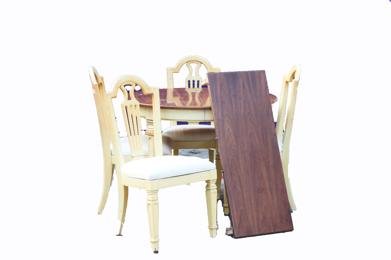 Thomasville Round Wooden Dining Table and Chairs