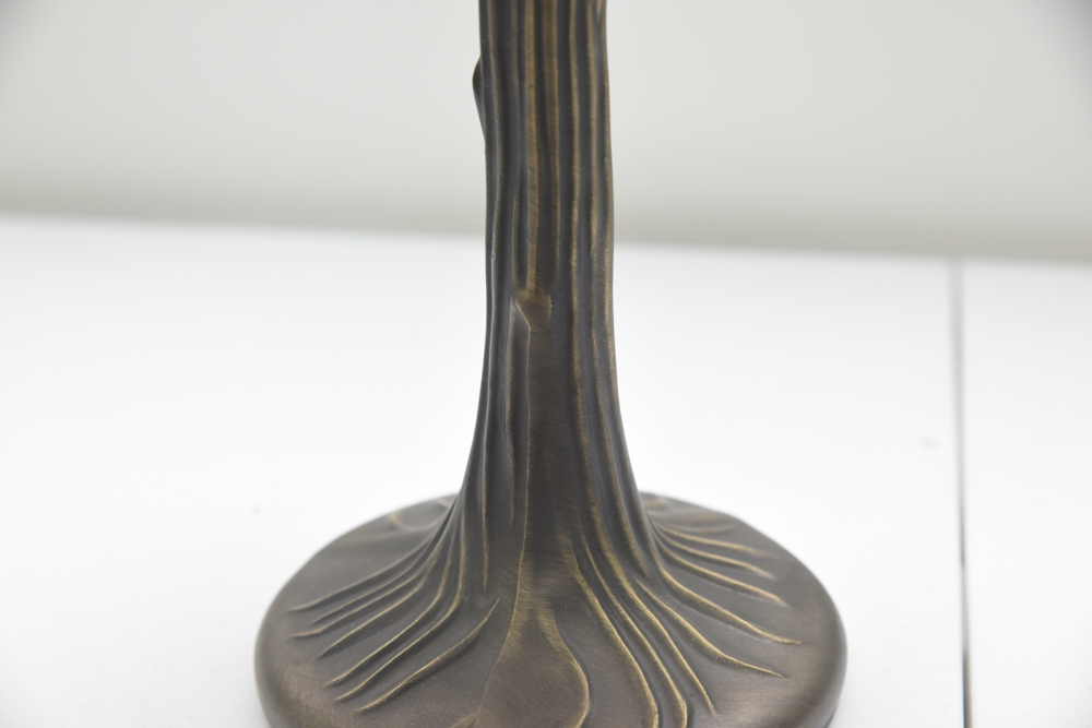 Art Nouveau Style Lamp with Hand-Painted Glass Shade