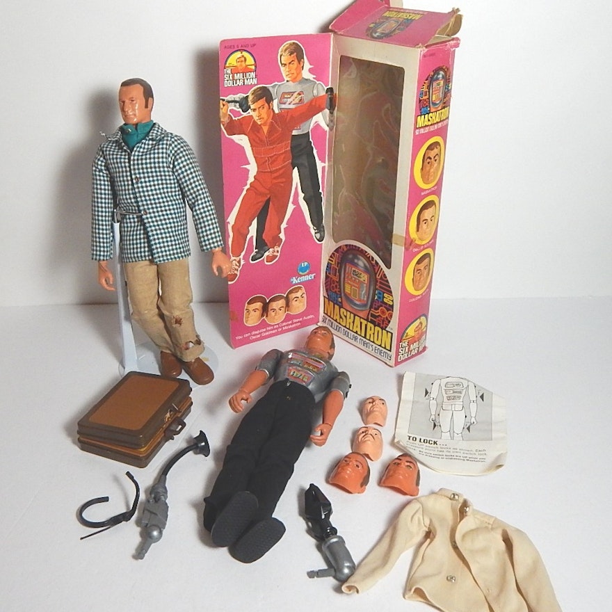 Six Million Dollar Man and Kenner Maskatron Doll