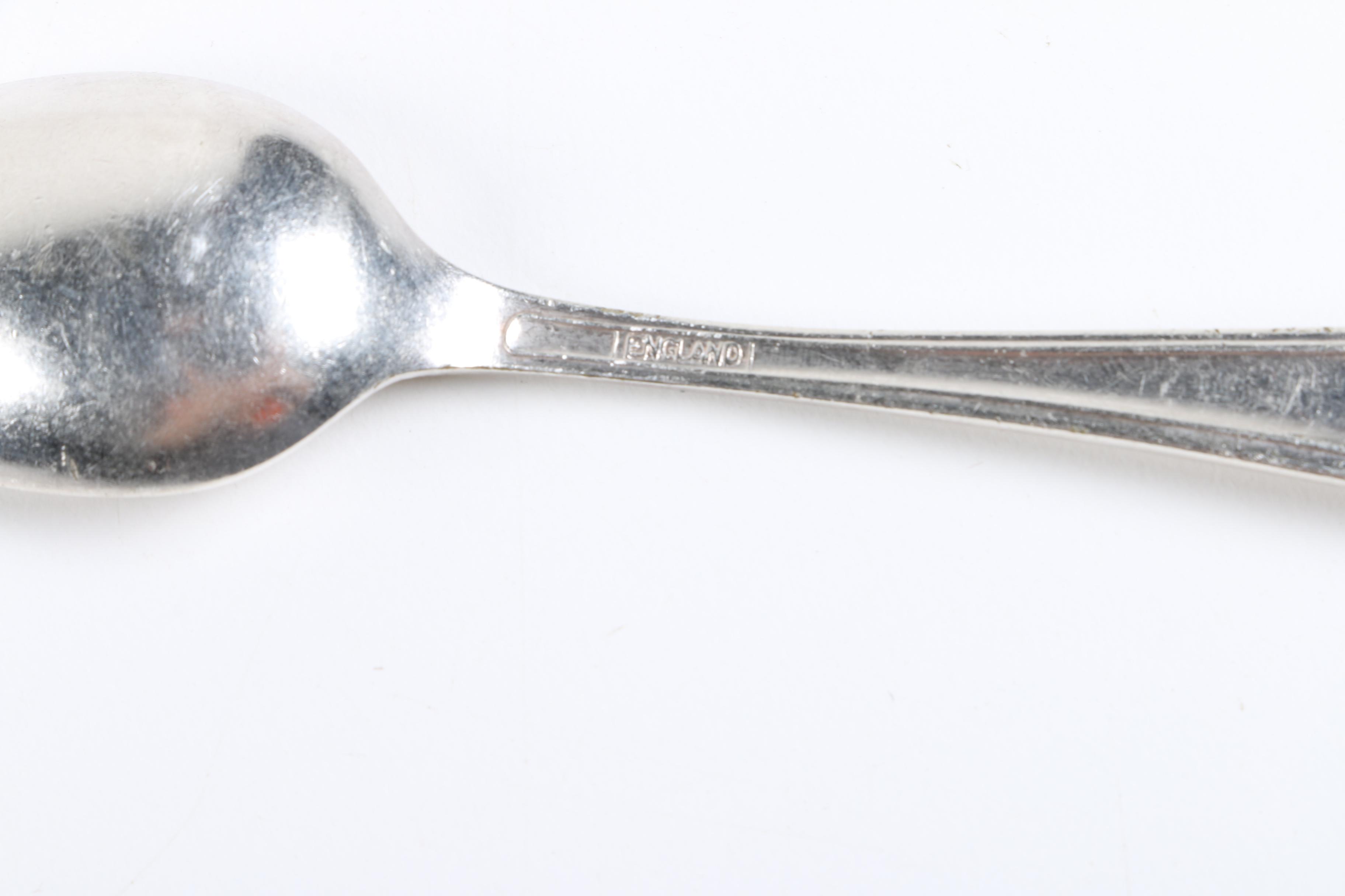 Wm Rogers "Precious Mirror" Silver Plate Serving Spoon and Assorted Flatware