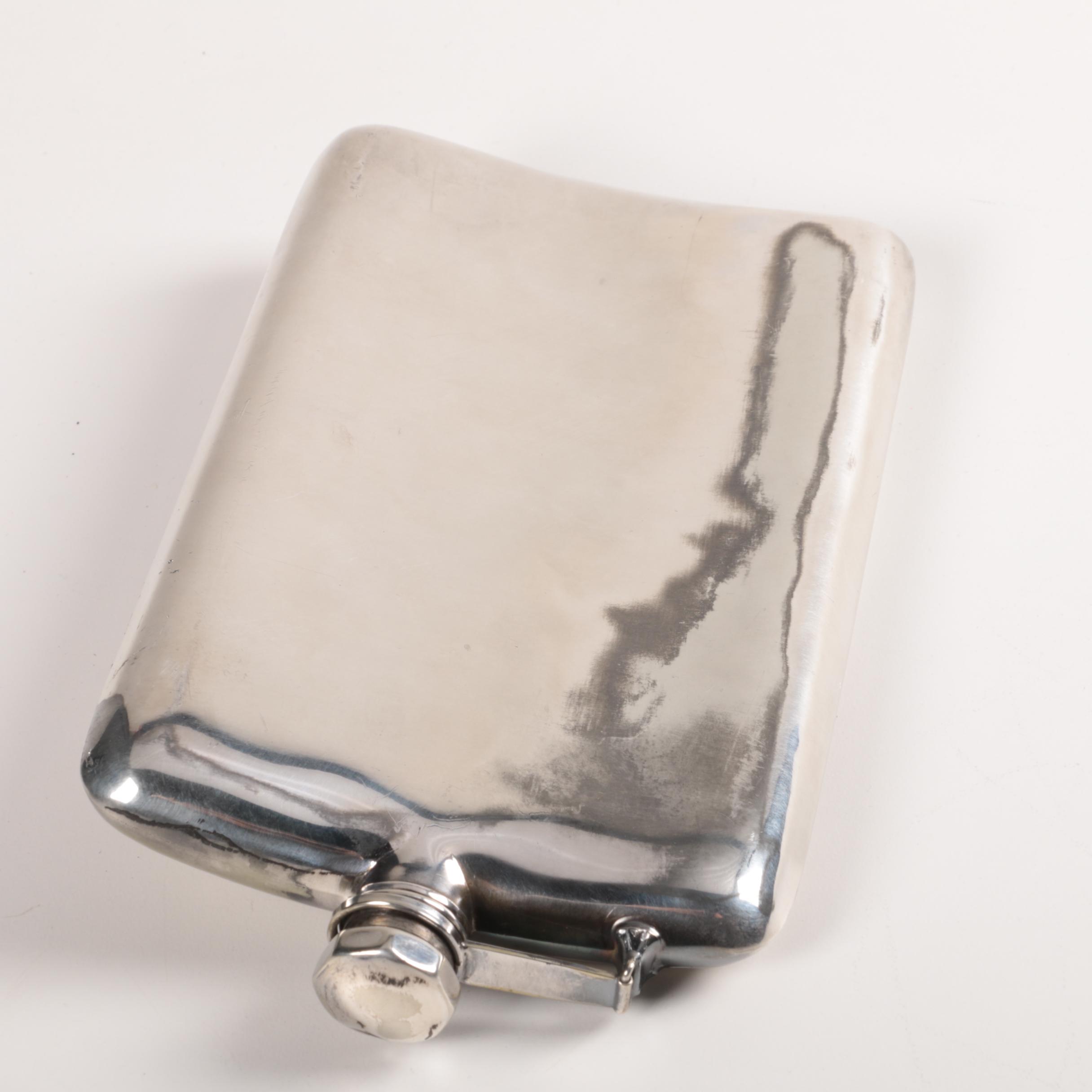 Vintage Apollo Electroplated Pinstripe Detail Flask