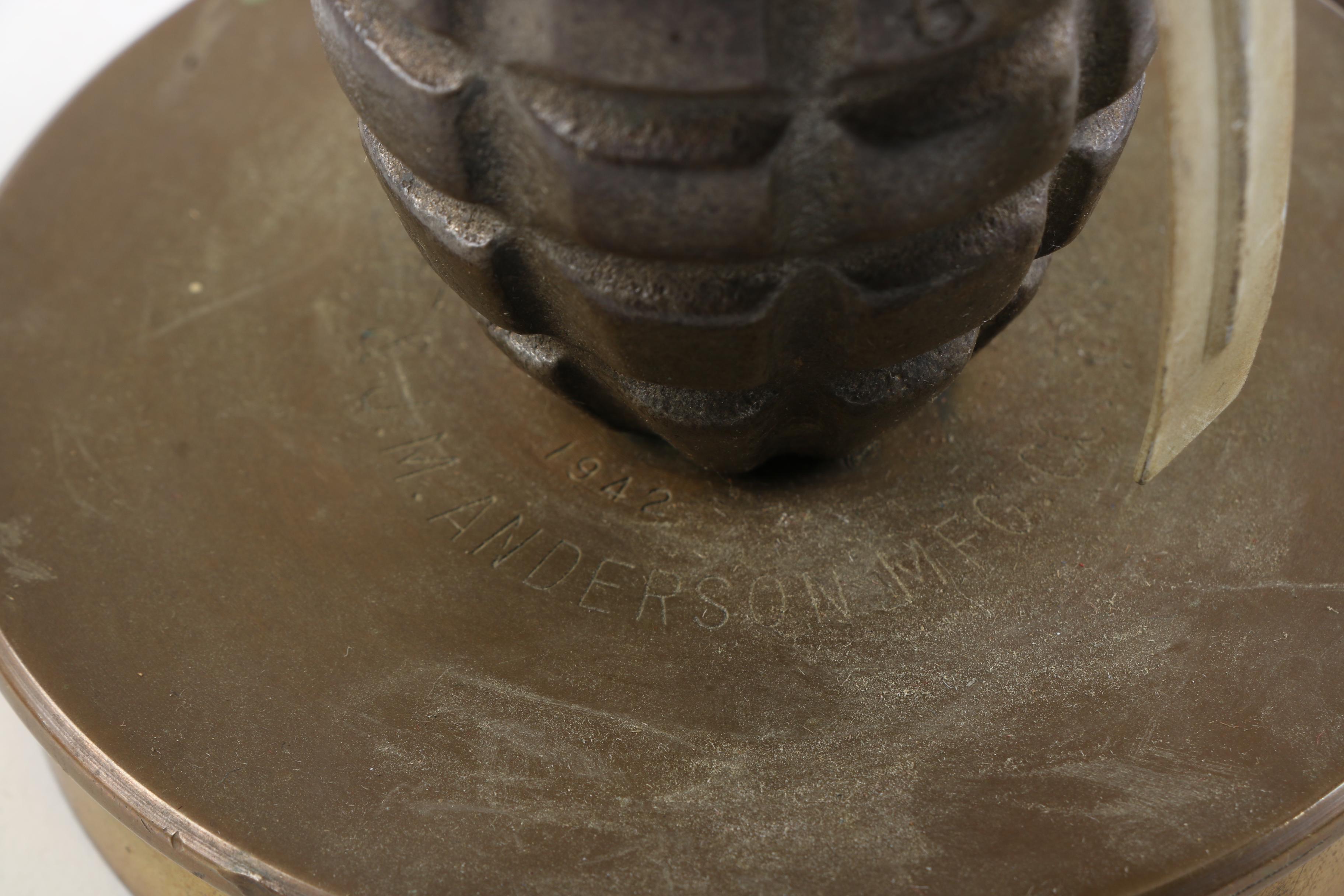 Vintage Trench Art Style Grenade Accent Lamp