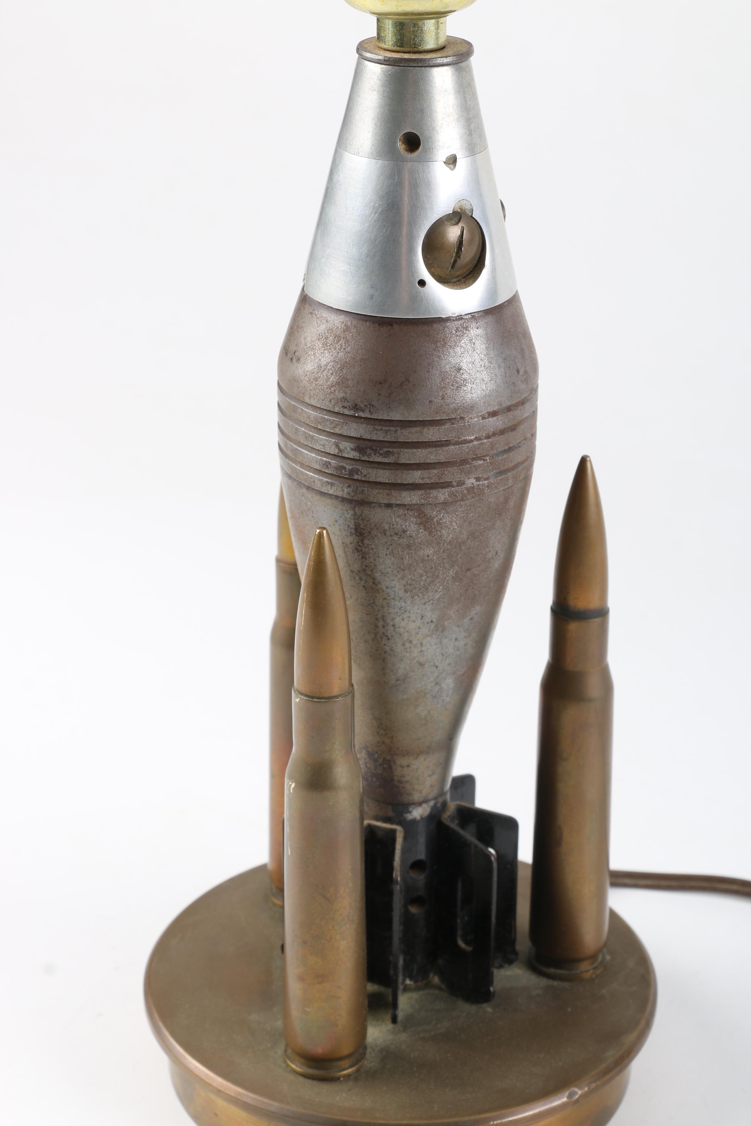 Vintage Trench Art Style Grenade Accent Lamp