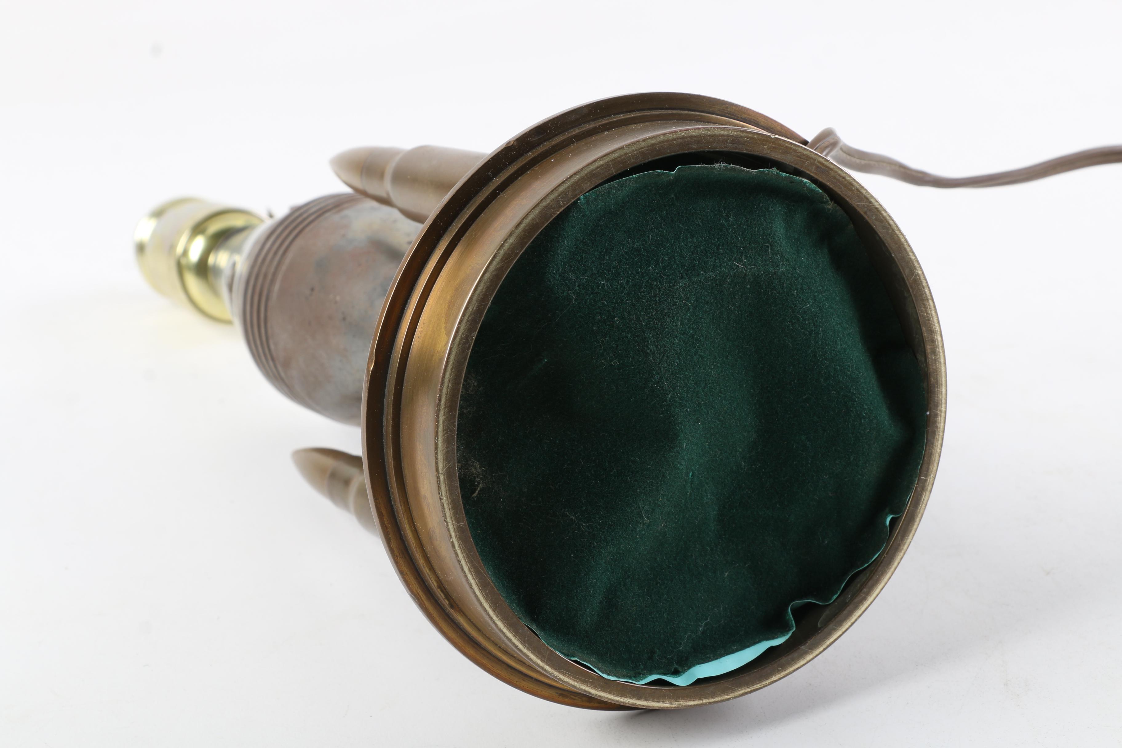 Vintage Trench Art Style Grenade Accent Lamp