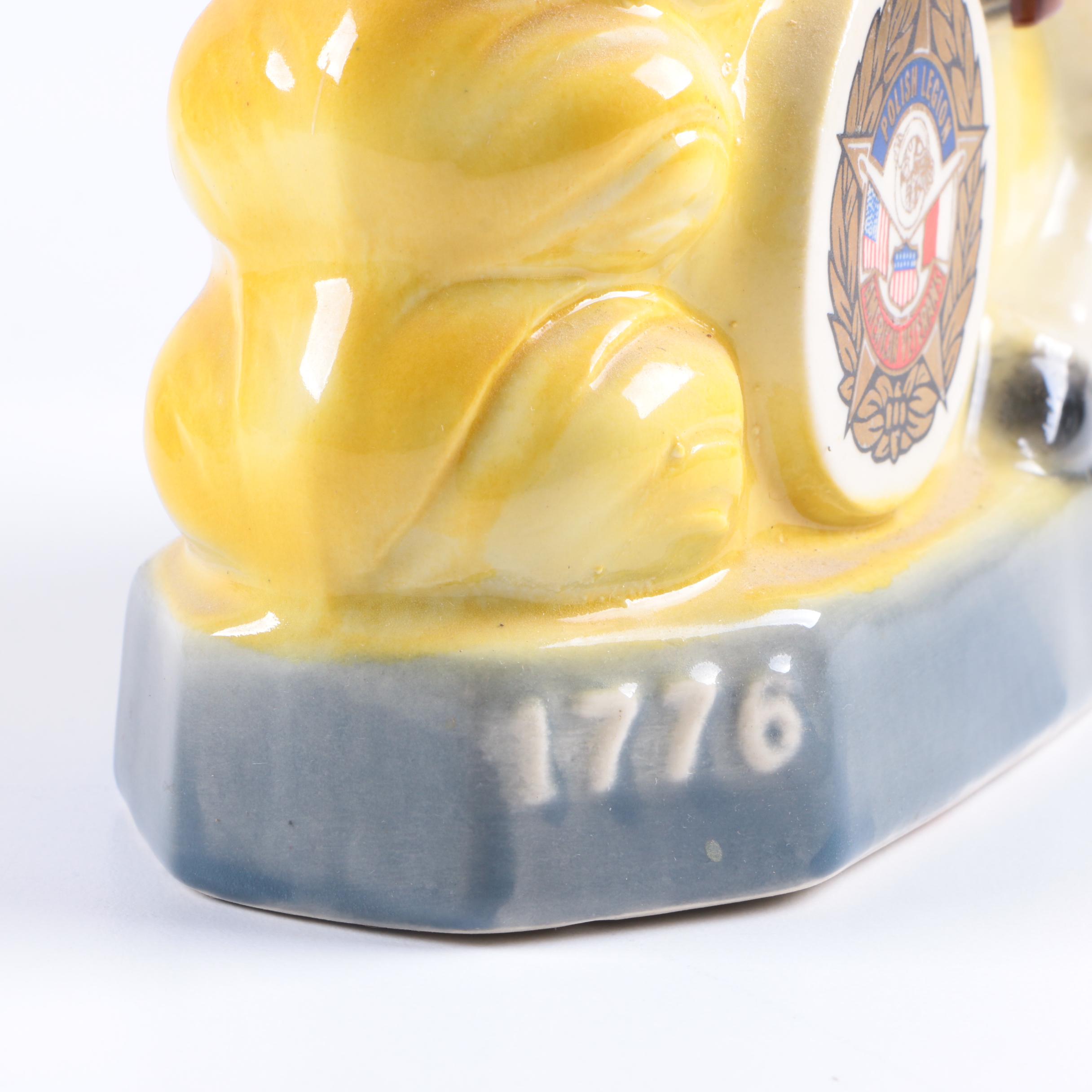 1970s Polish Legion of American Veterans Cavalry Porcelain Decanters