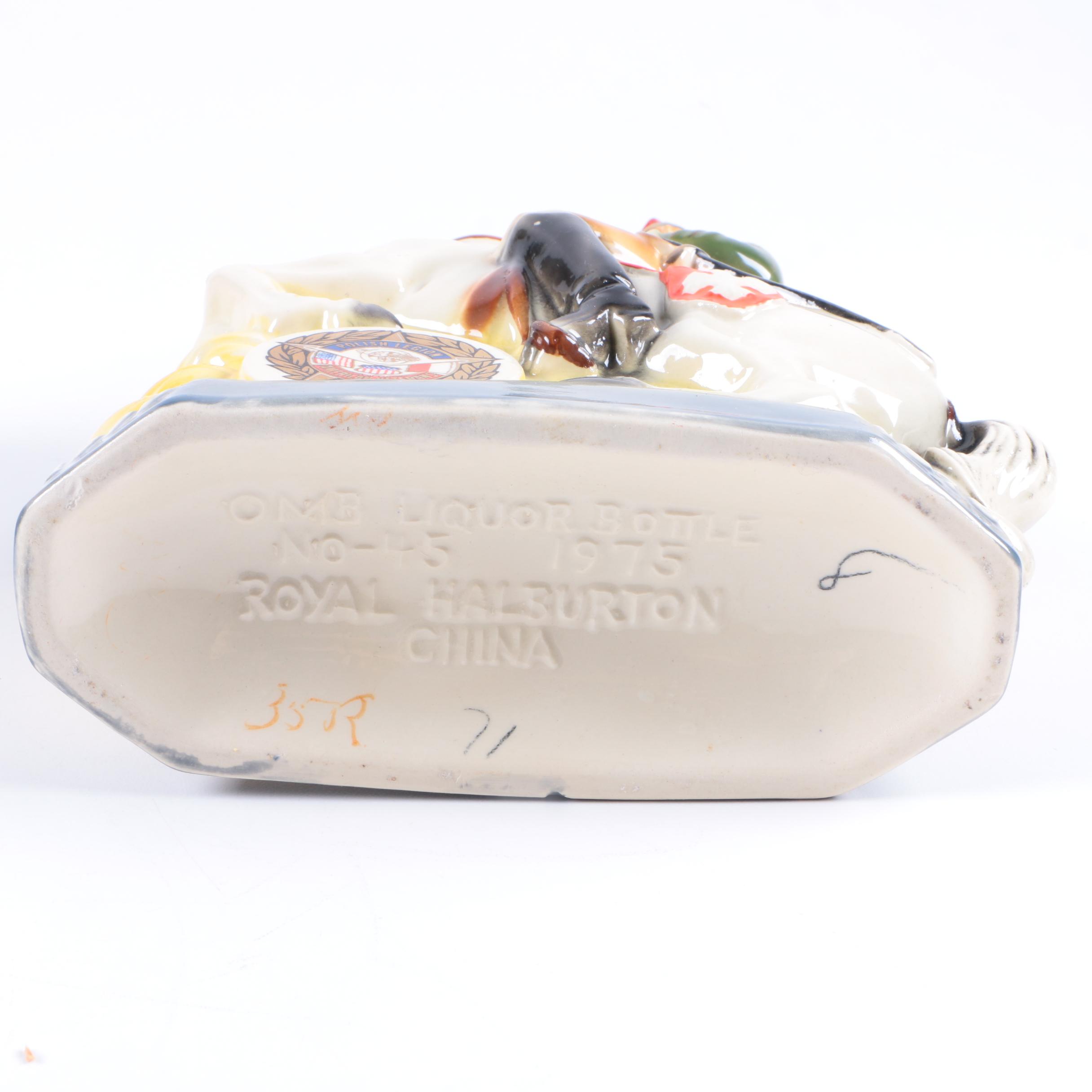 1970s Polish Legion of American Veterans Cavalry Porcelain Decanters