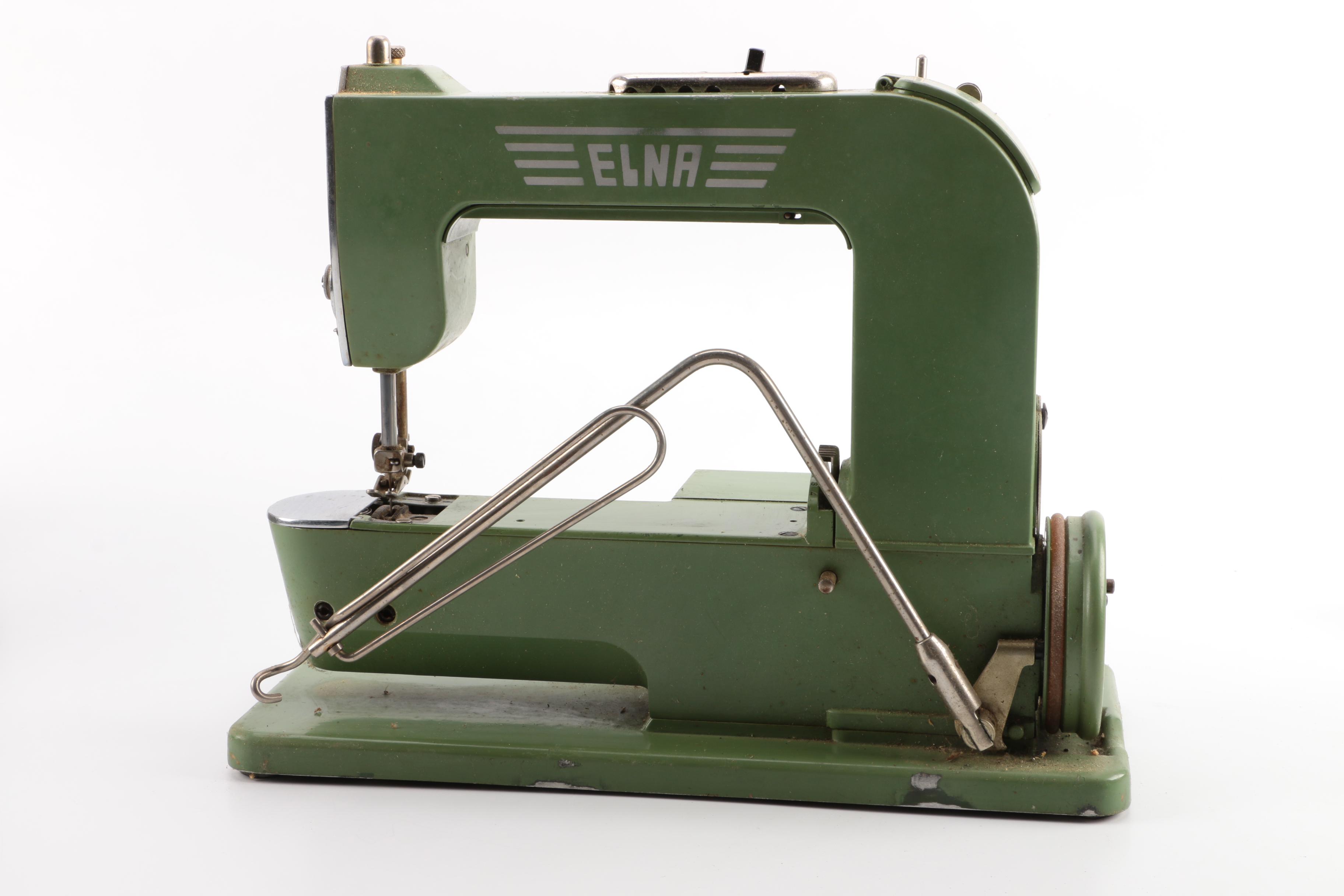 Vintage Mid-Century Swiss Elna "Grasshopper" Sewing Machine
