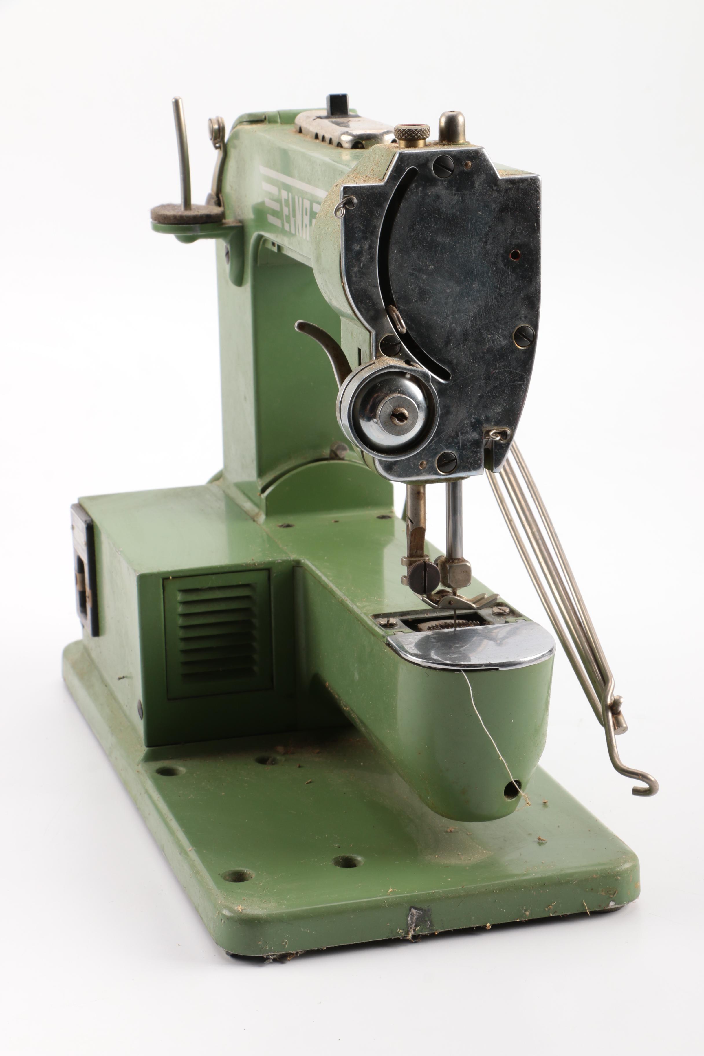 Vintage Mid-Century Swiss Elna "Grasshopper" Sewing Machine