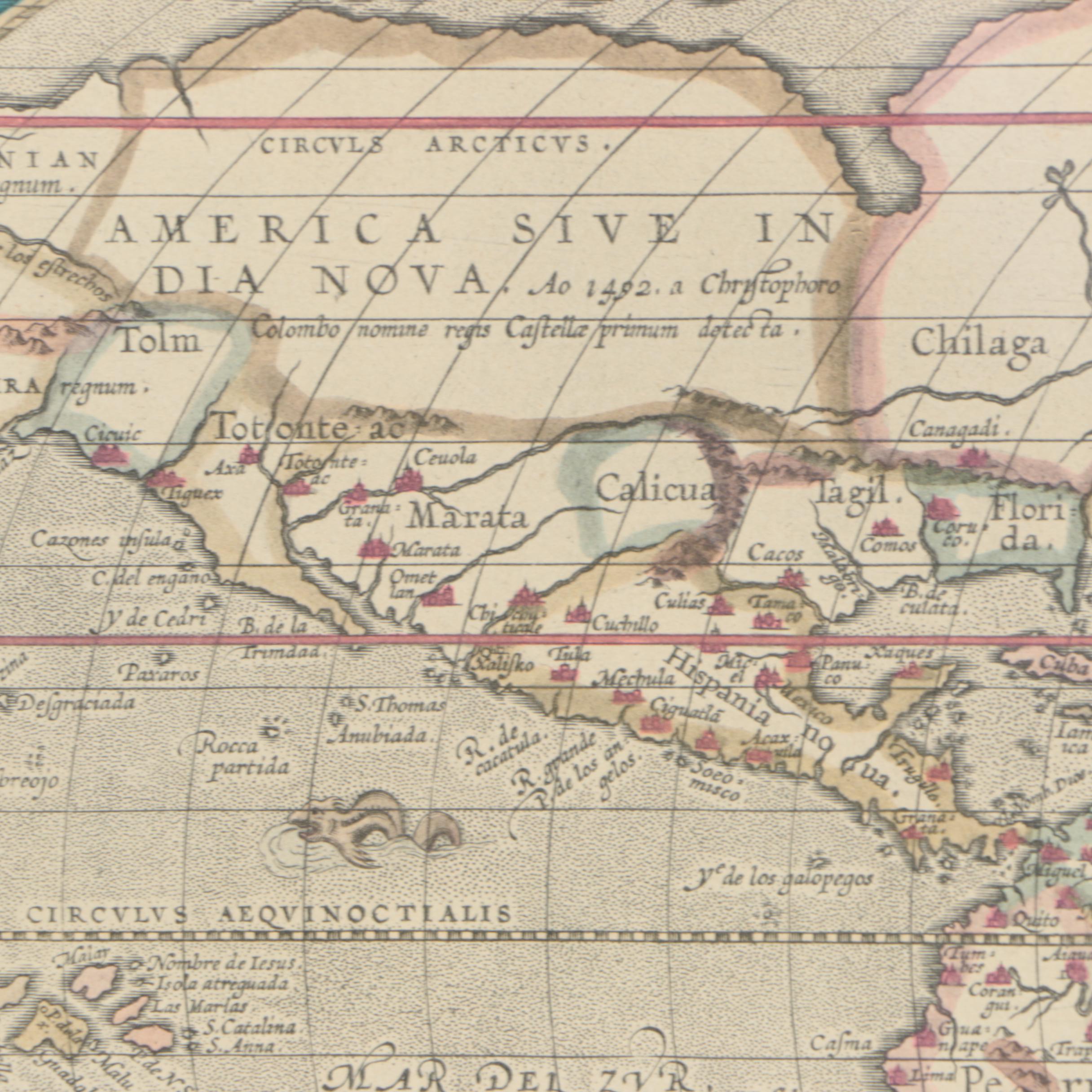 World Map Engraving After Ortelius's "Typus Orbis Terrarum"